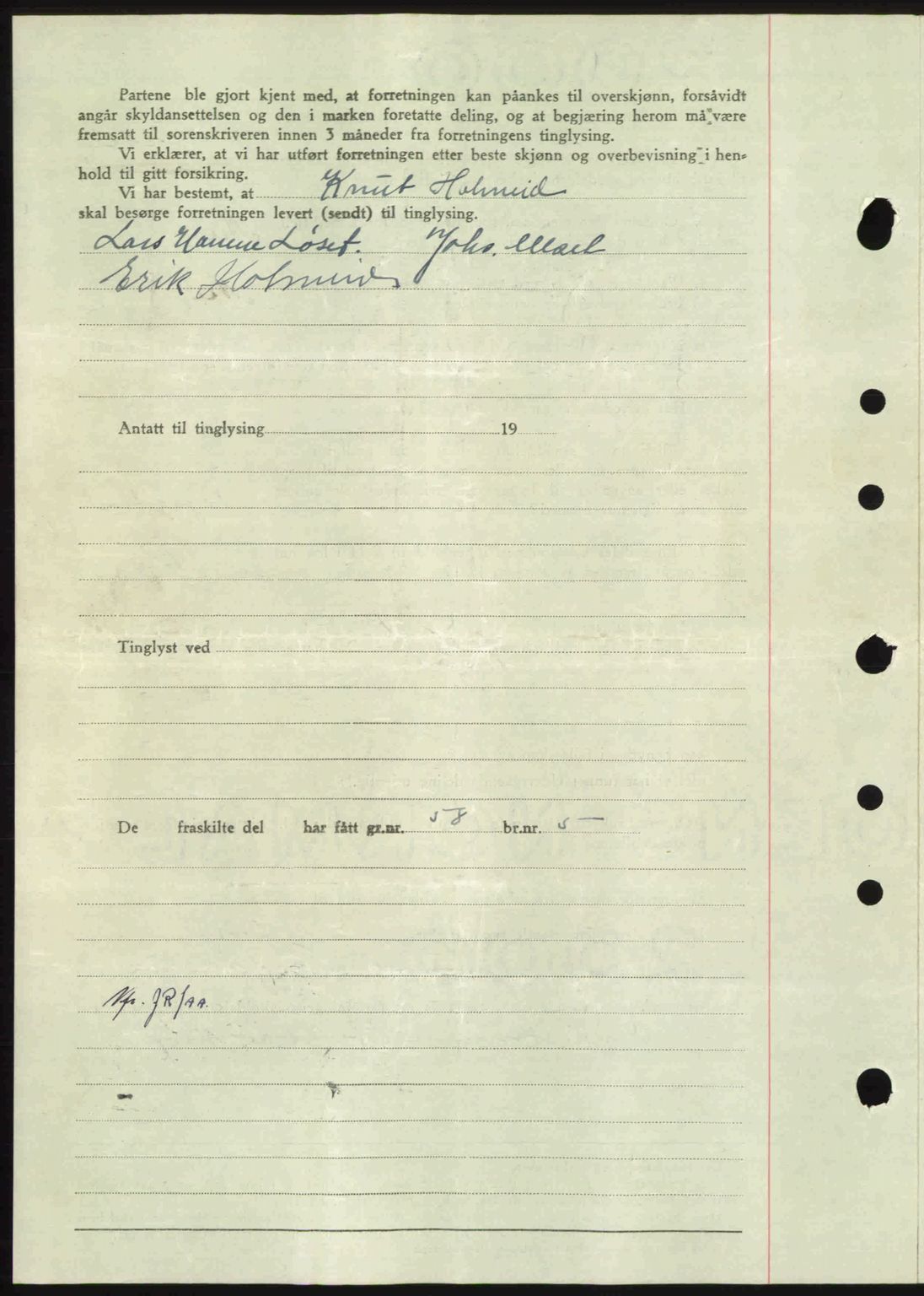 Nordmøre sorenskriveri, AV/SAT-A-4132/1/2/2Ca: Mortgage book no. A100b, 1946-1946, Diary no: : 213/1946