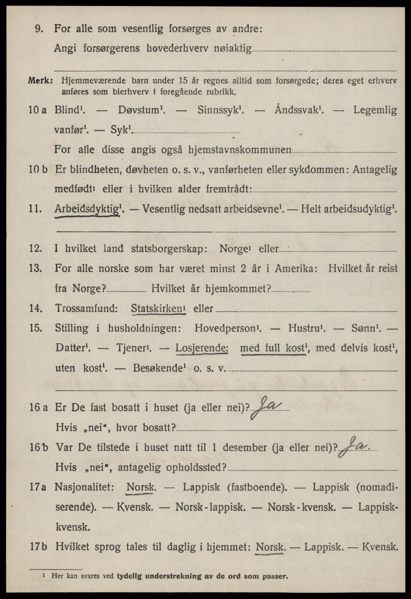 SAT, 1920 census for Røros, 1920, p. 6915