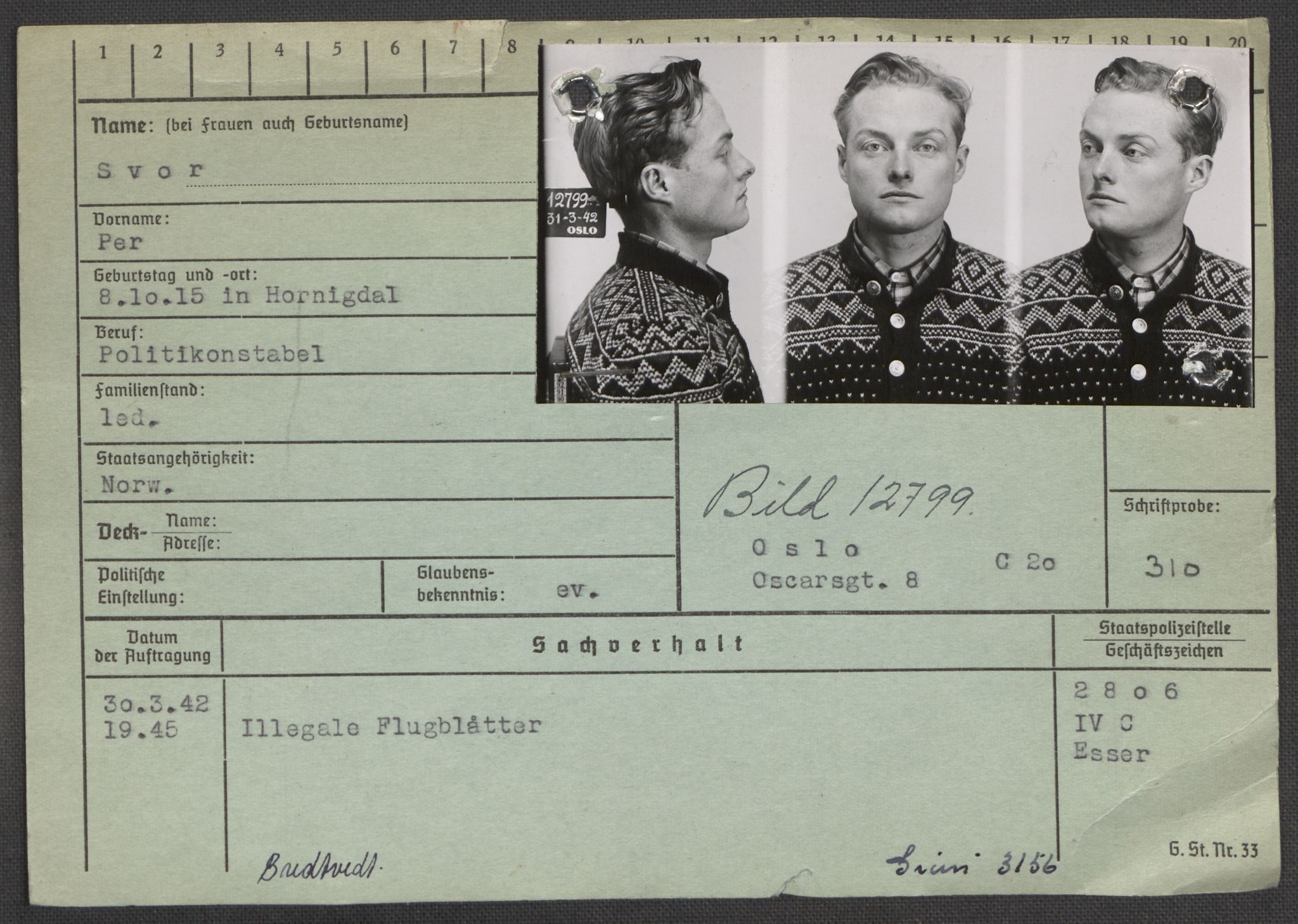 Befehlshaber der Sicherheitspolizei und des SD, AV/RA-RAFA-5969/E/Ea/Eaa/L0009: Register over norske fanger i Møllergata 19: Ru-Sy, 1940-1945, p. 1590