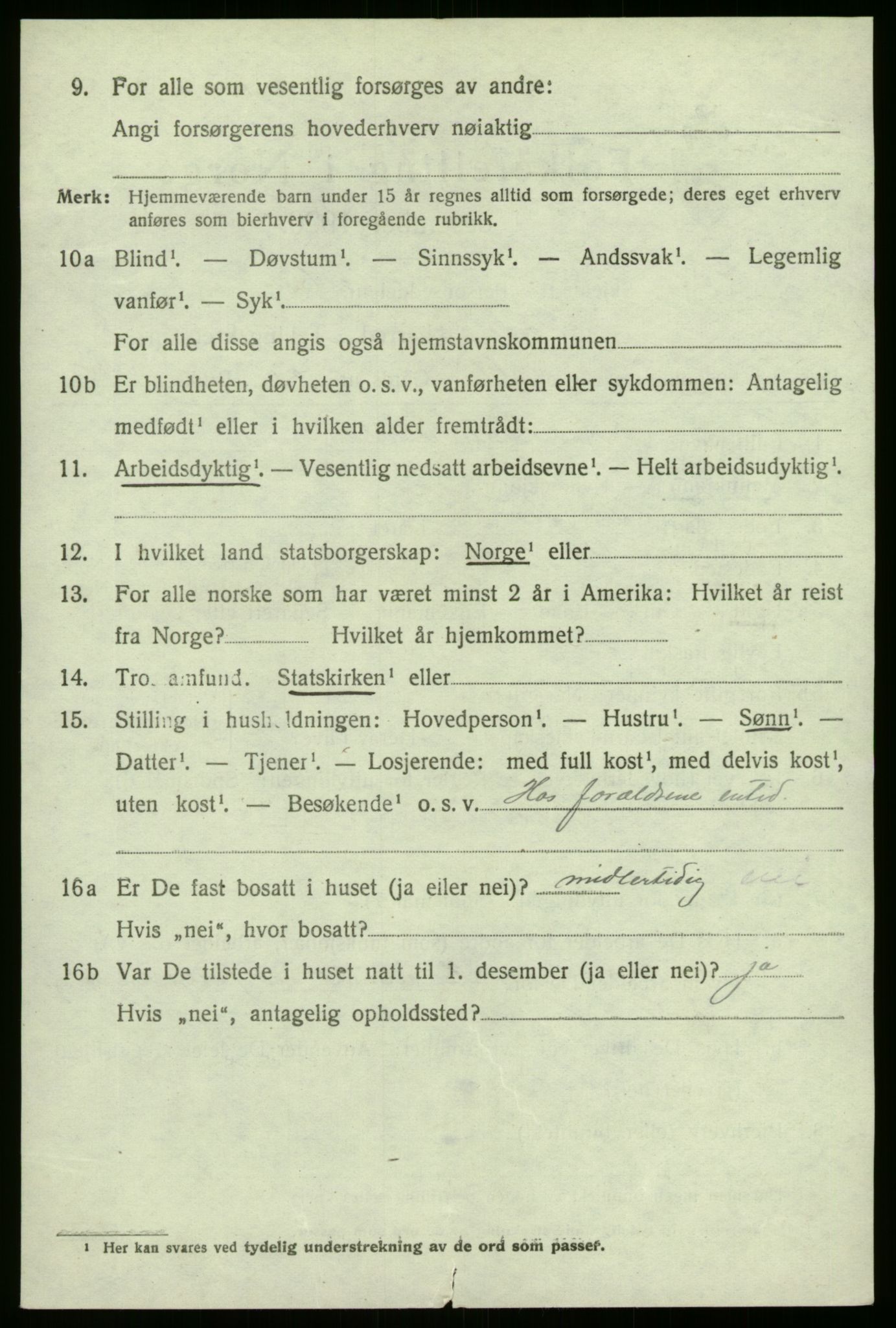 SAB, 1920 census for Førde, 1920, p. 3365