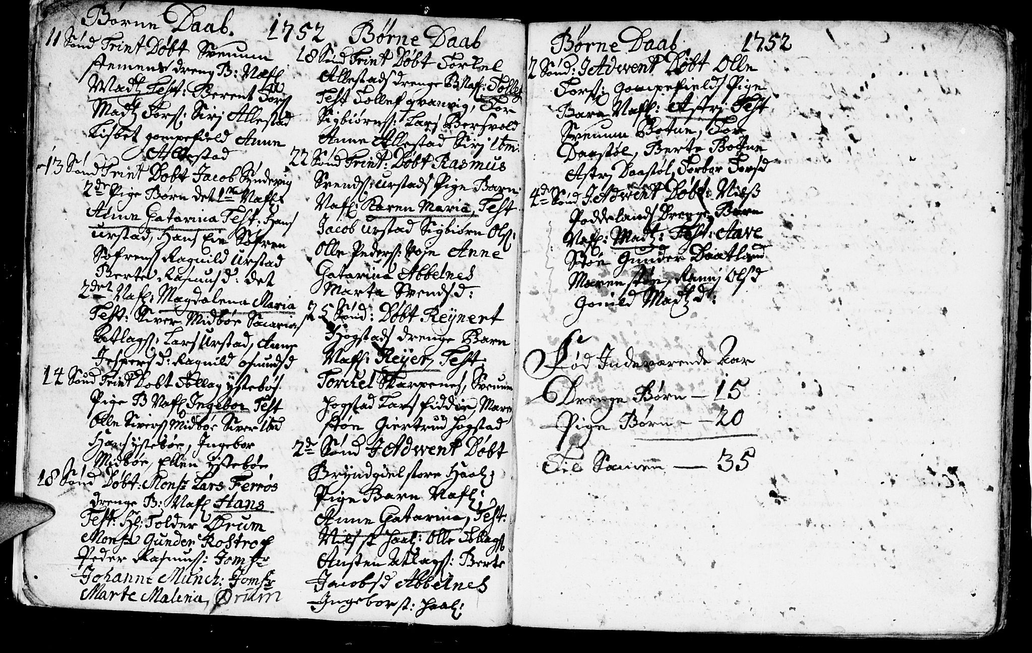 Flekkefjord sokneprestkontor, AV/SAK-1111-0012/F/Fa/Fab/L0001: Parish register (official) no. A 1, 1750-1780, p. 14-15