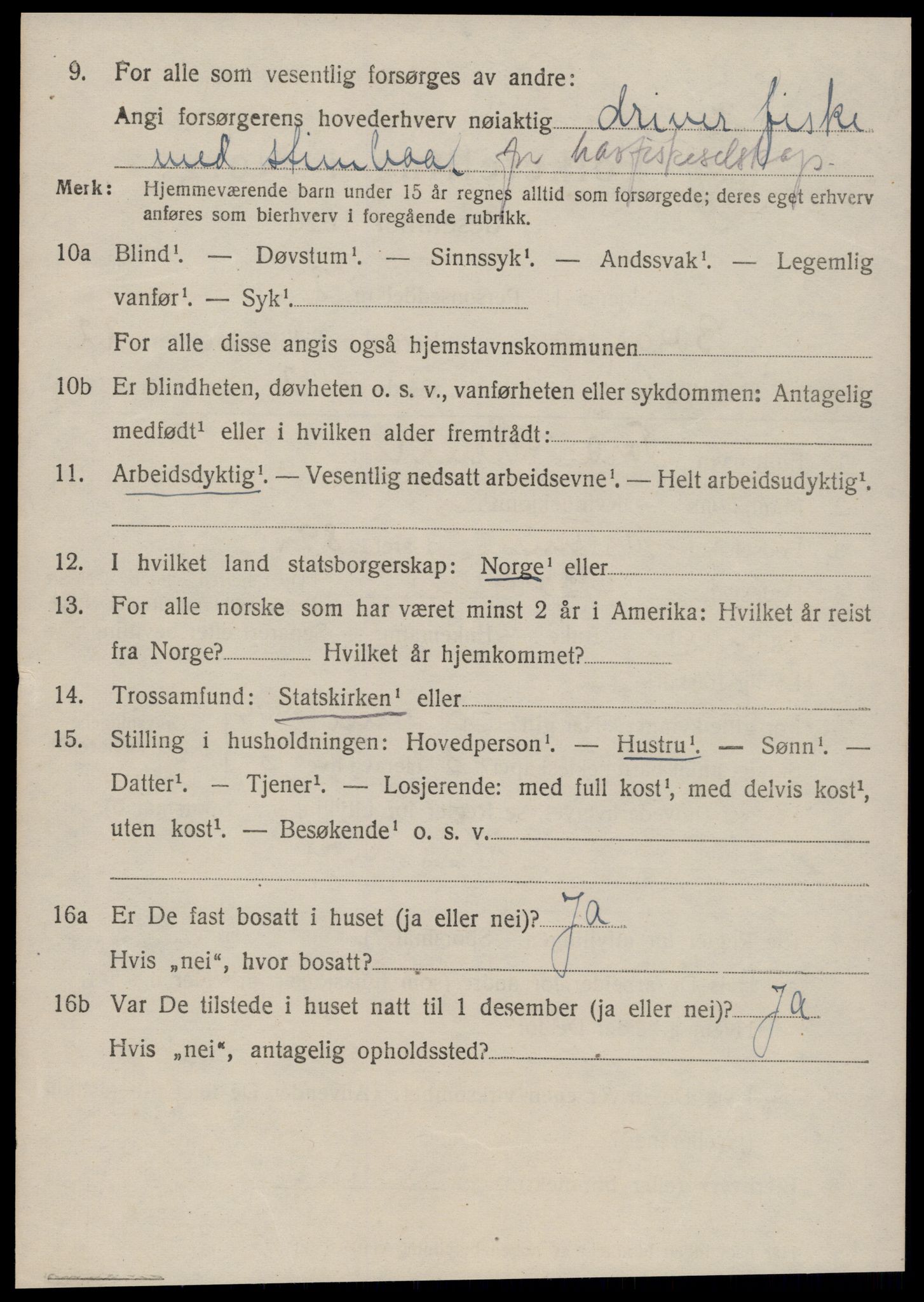 SAT, 1920 census for Borgund, 1920, p. 15059