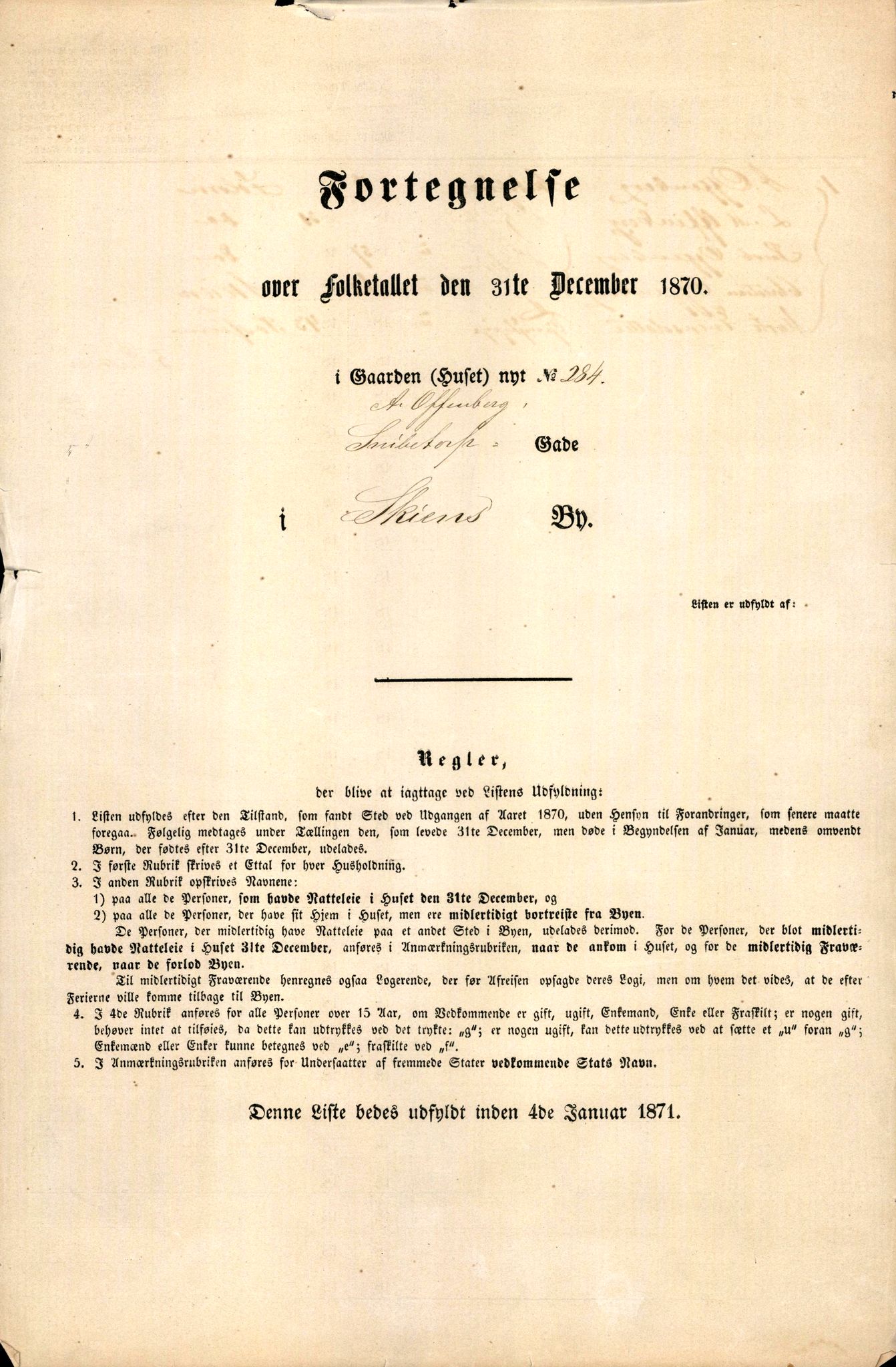 RA, 1870 census for 0806 Skien, 1870, p. 3