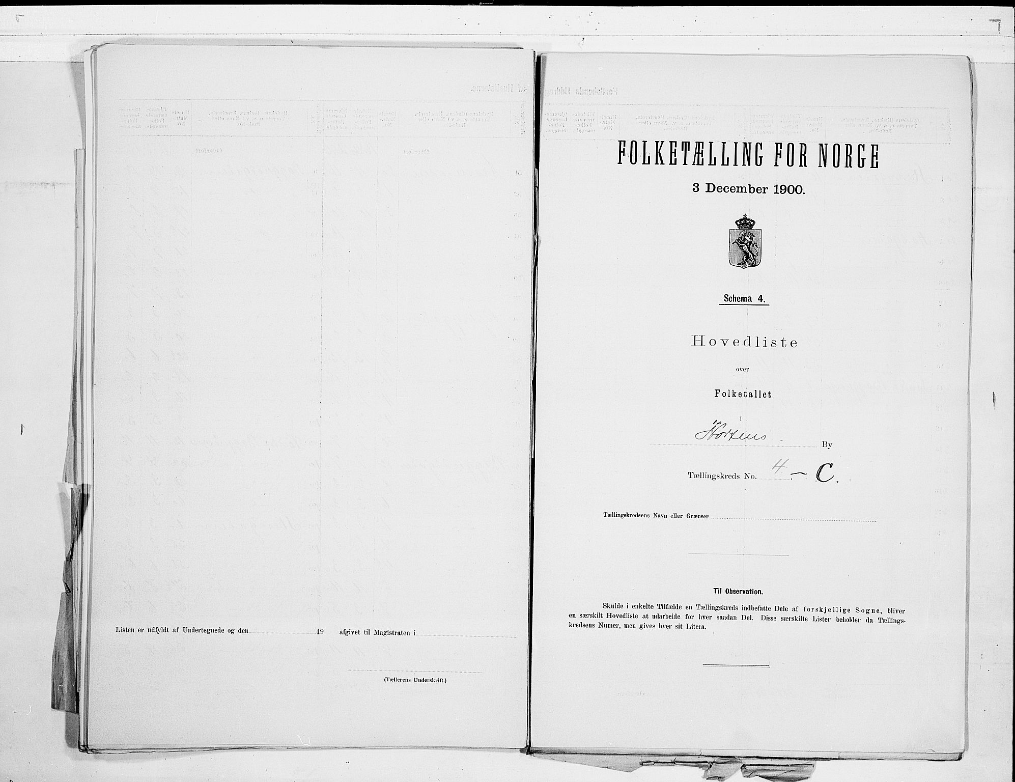 RA, 1900 census for Horten, 1900, p. 20