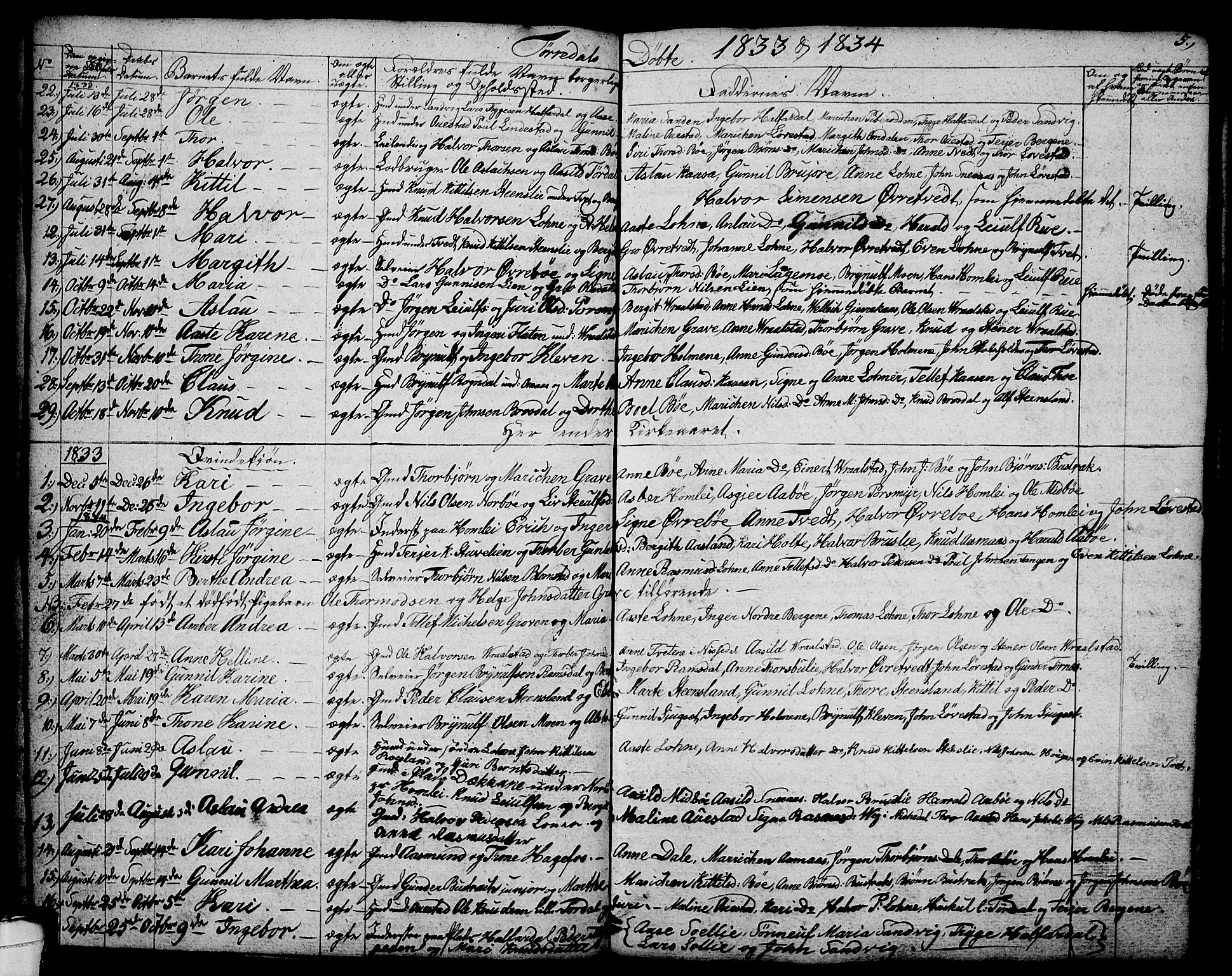 Drangedal kirkebøker, SAKO/A-258/G/Ga/L0001: Parish register (copy) no. I 1 /2, 1814-1856, p. 5