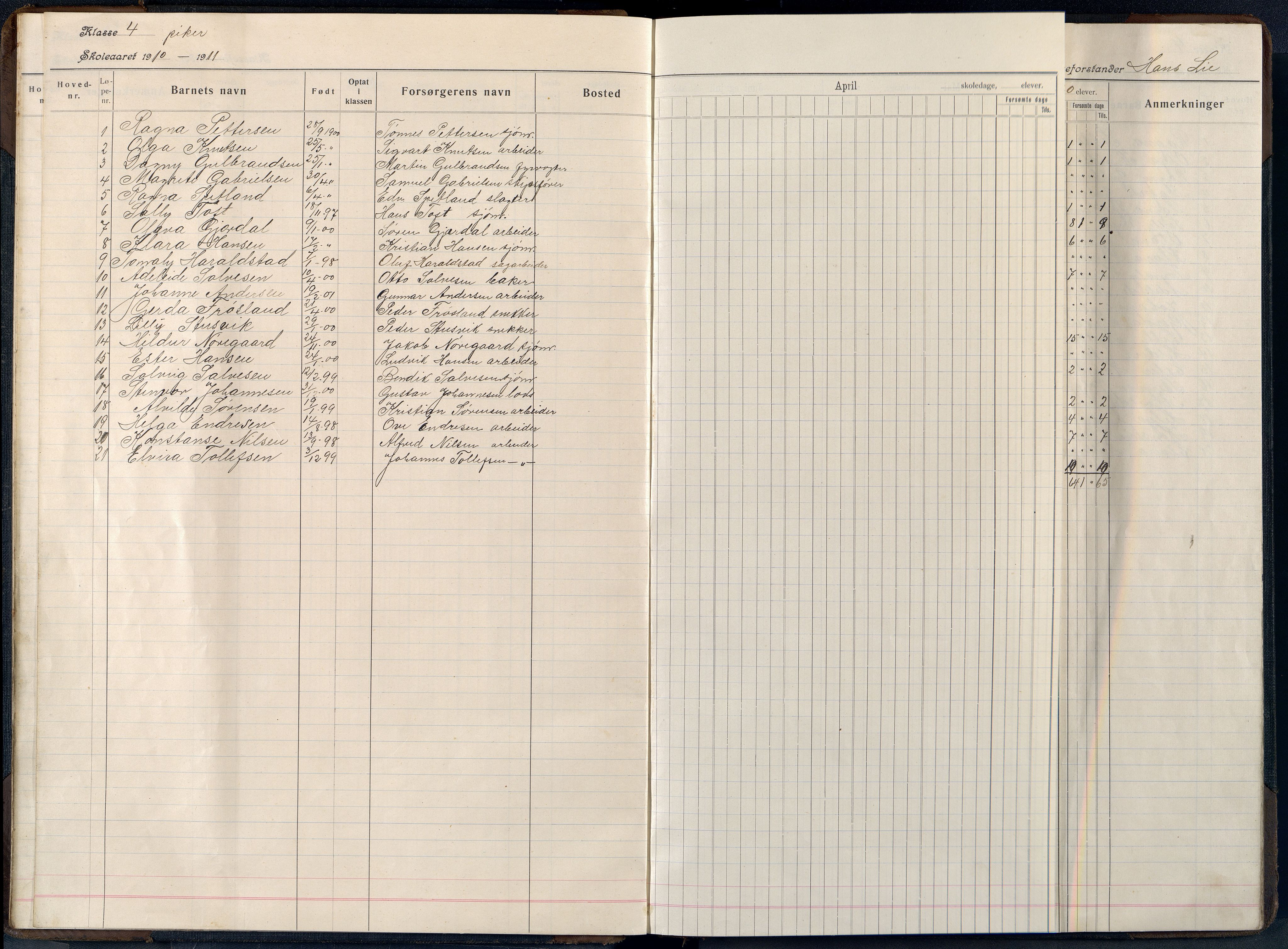 Mandal By - Mandal Allmueskole/Folkeskole/Skole, ARKSOR/1002MG551/I/L0048: Dagbok, 1910-1917
