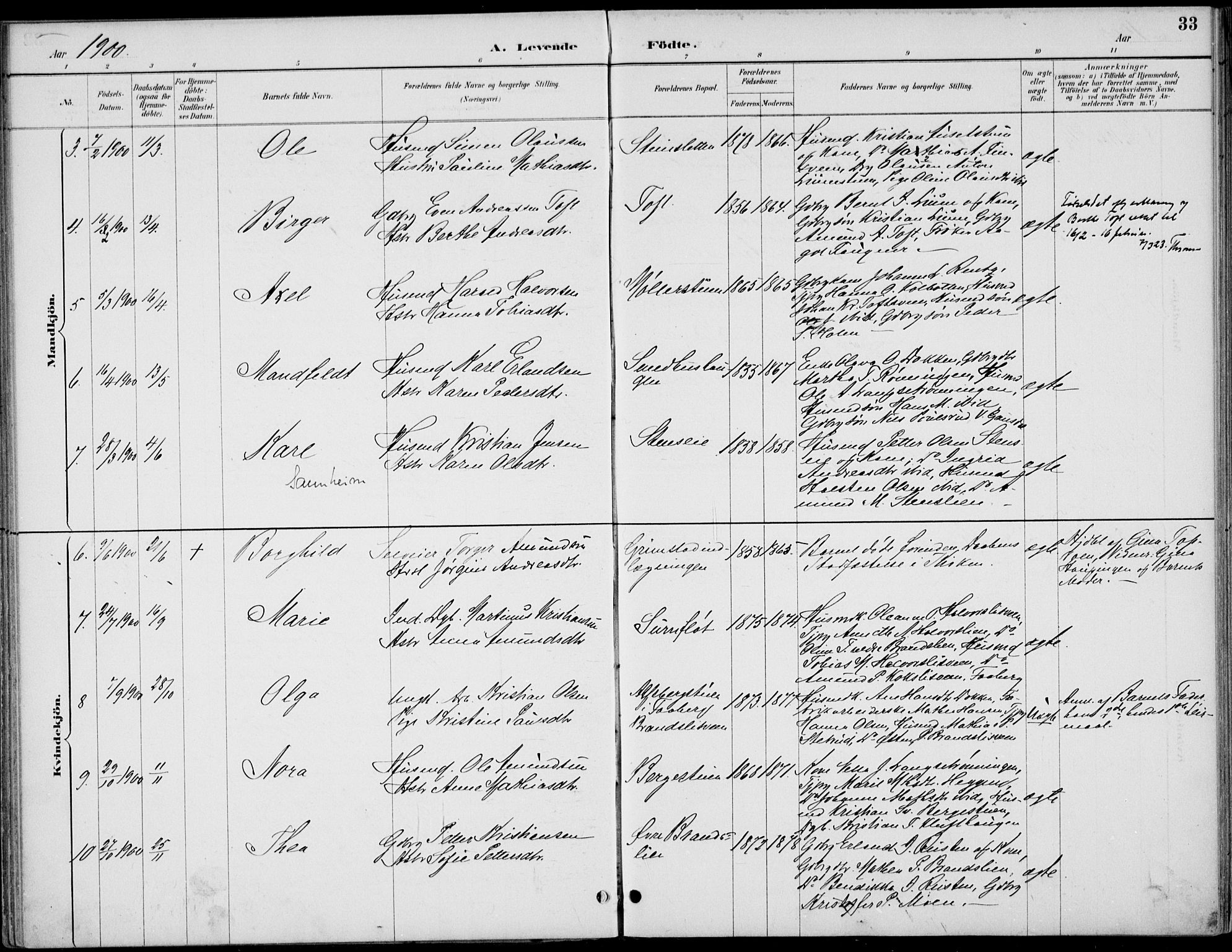 Østre Gausdal prestekontor, SAH/PREST-092/H/Ha/Haa/L0003: Parish register (official) no. 3, 1887-1901, p. 33