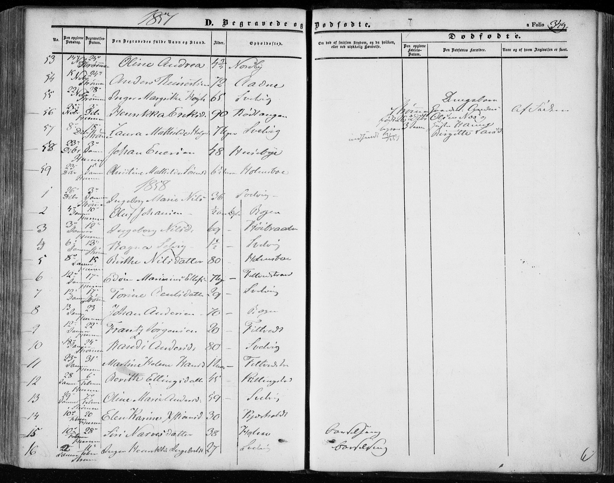Hurum kirkebøker, SAKO/A-229/F/Fa/L0011: Parish register (official) no. 11, 1847-1860, p. 349