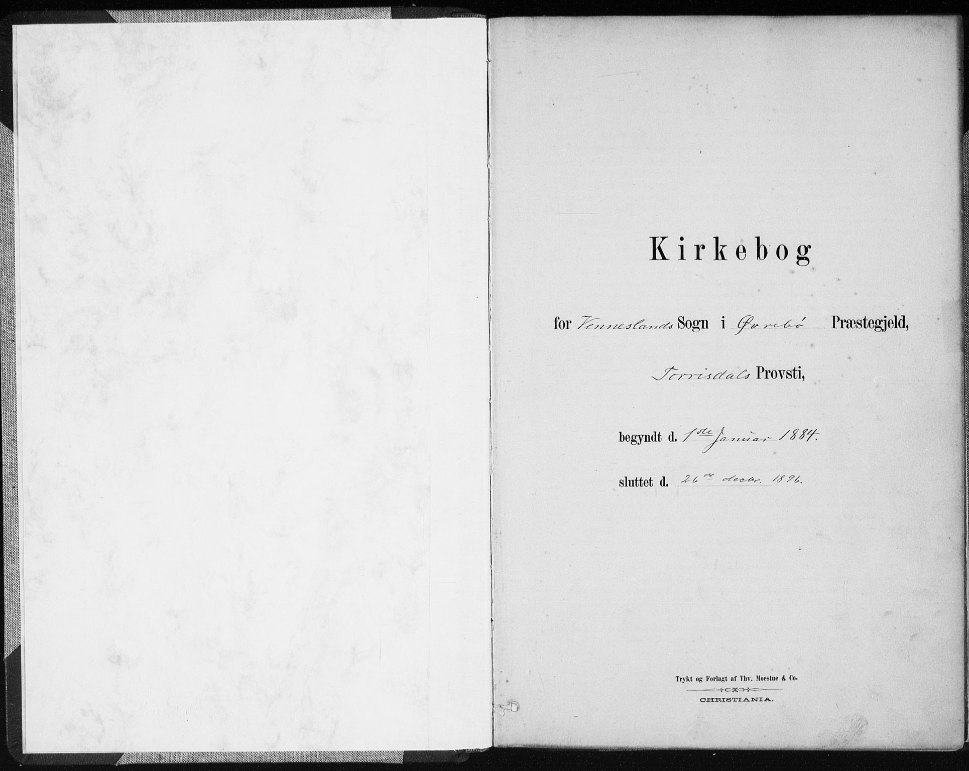 Vennesla sokneprestkontor, AV/SAK-1111-0045/Fa/Fab/L0004: Parish register (official) no. A 4, 1884-1896