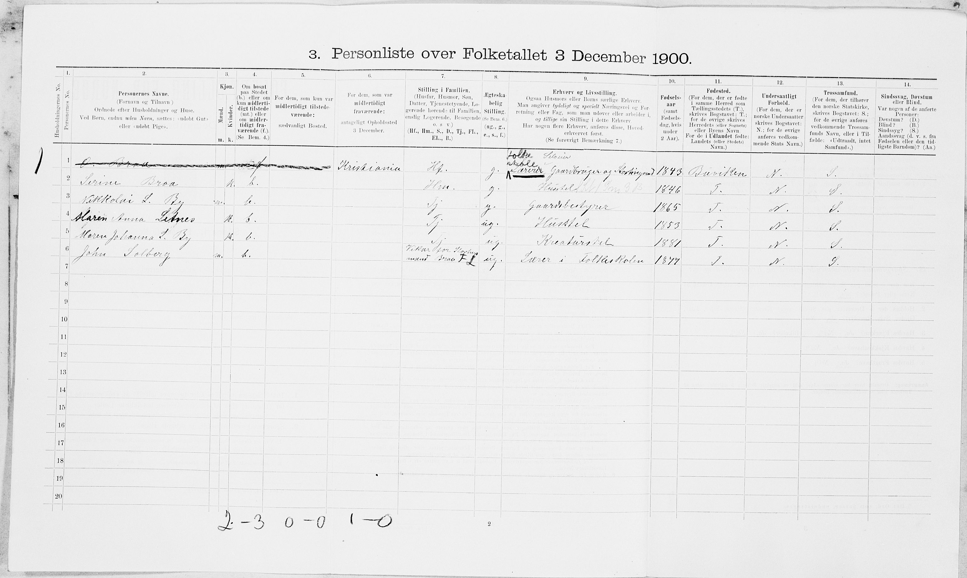 SAT, 1900 census for Inderøy, 1900, p. 1176