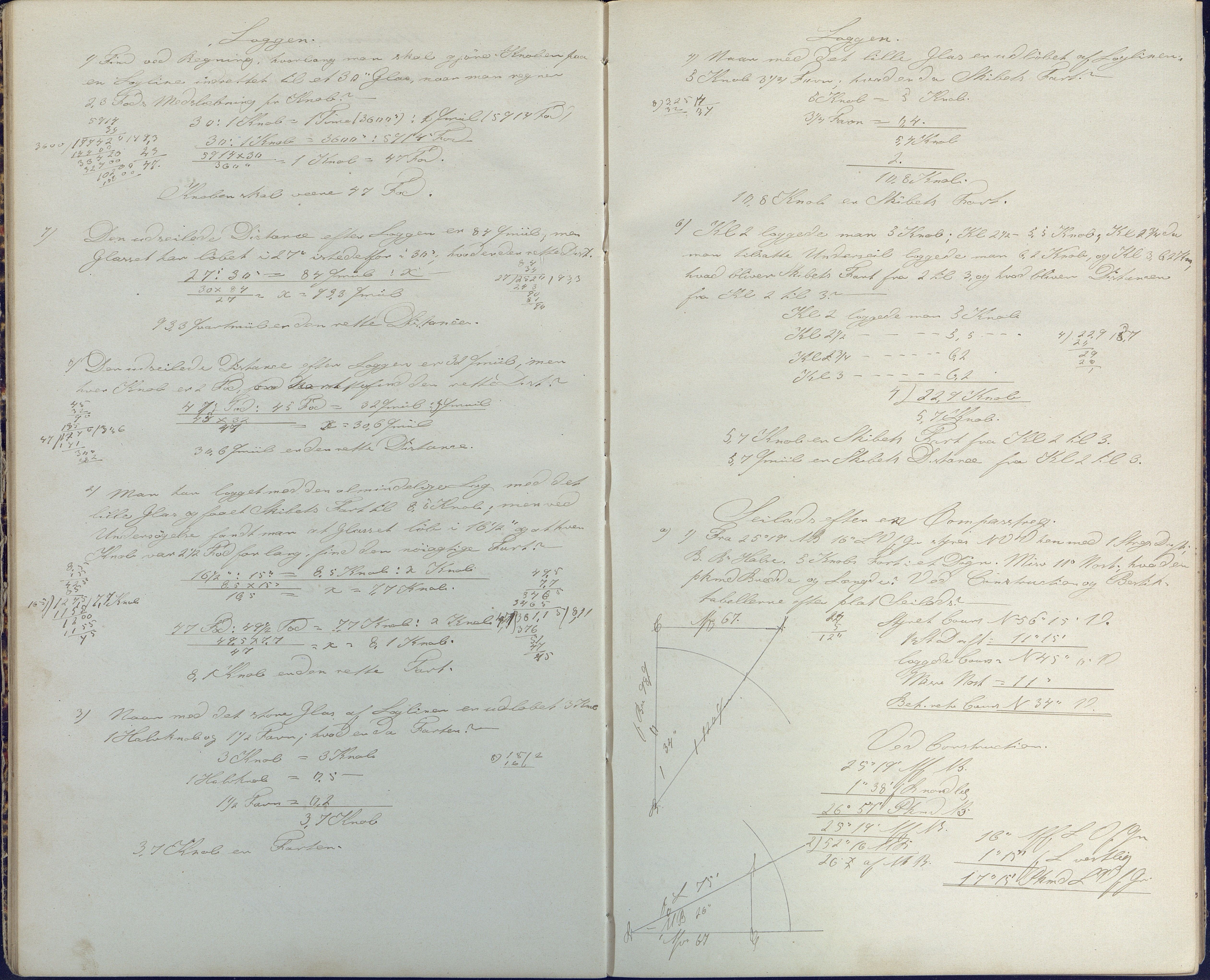 Samling av navigasjonsbøker, AAKS/PA-2806/Y/Y01/L0001/0001: Håndskrevne navigasjonsbøker / Navigationskrivebog tilhørende Anders Dedekam, Arendal, 1863