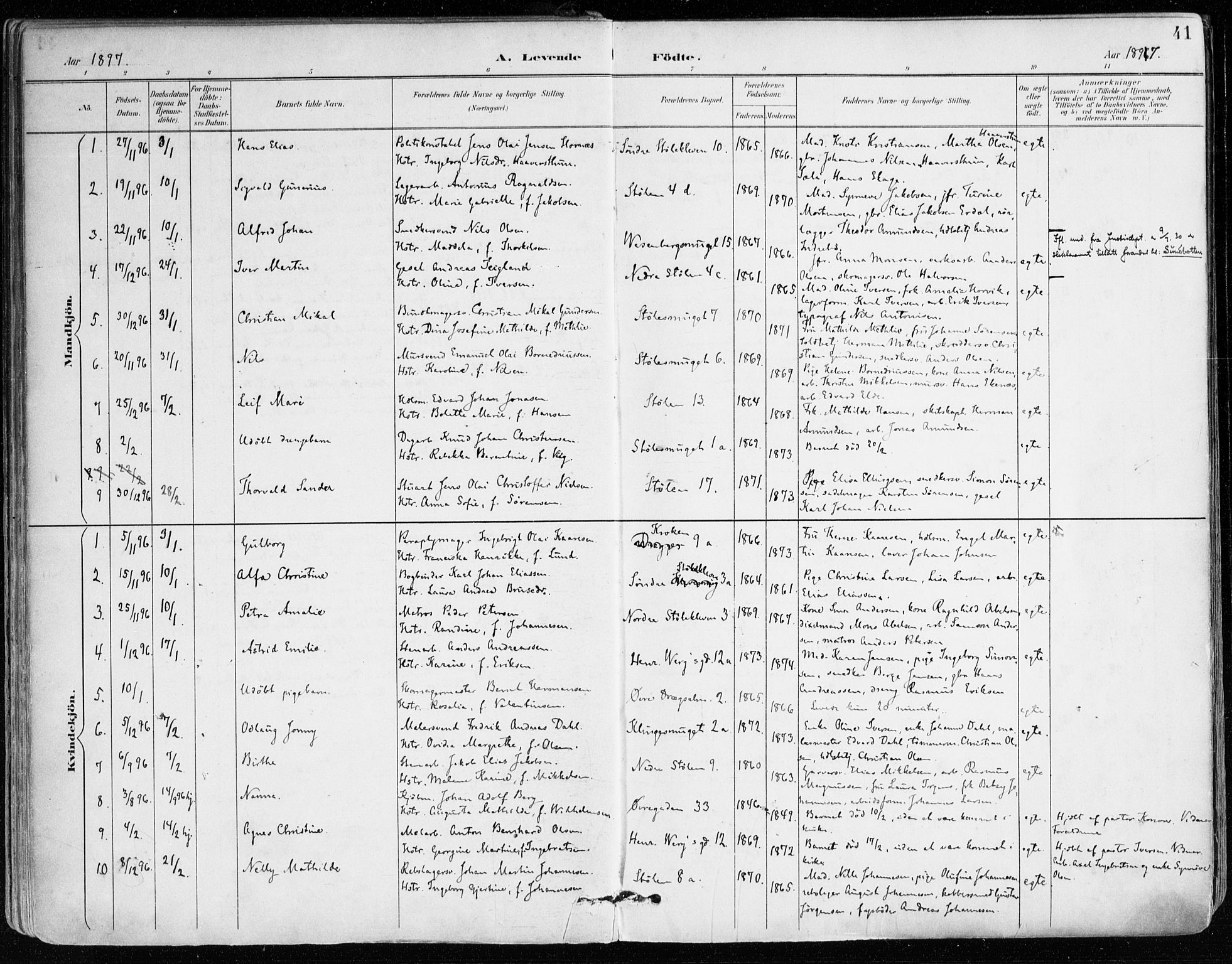 Mariakirken Sokneprestembete, SAB/A-76901/H/Haa/L0008: Parish register (official) no. A 8, 1893-1942, p. 41