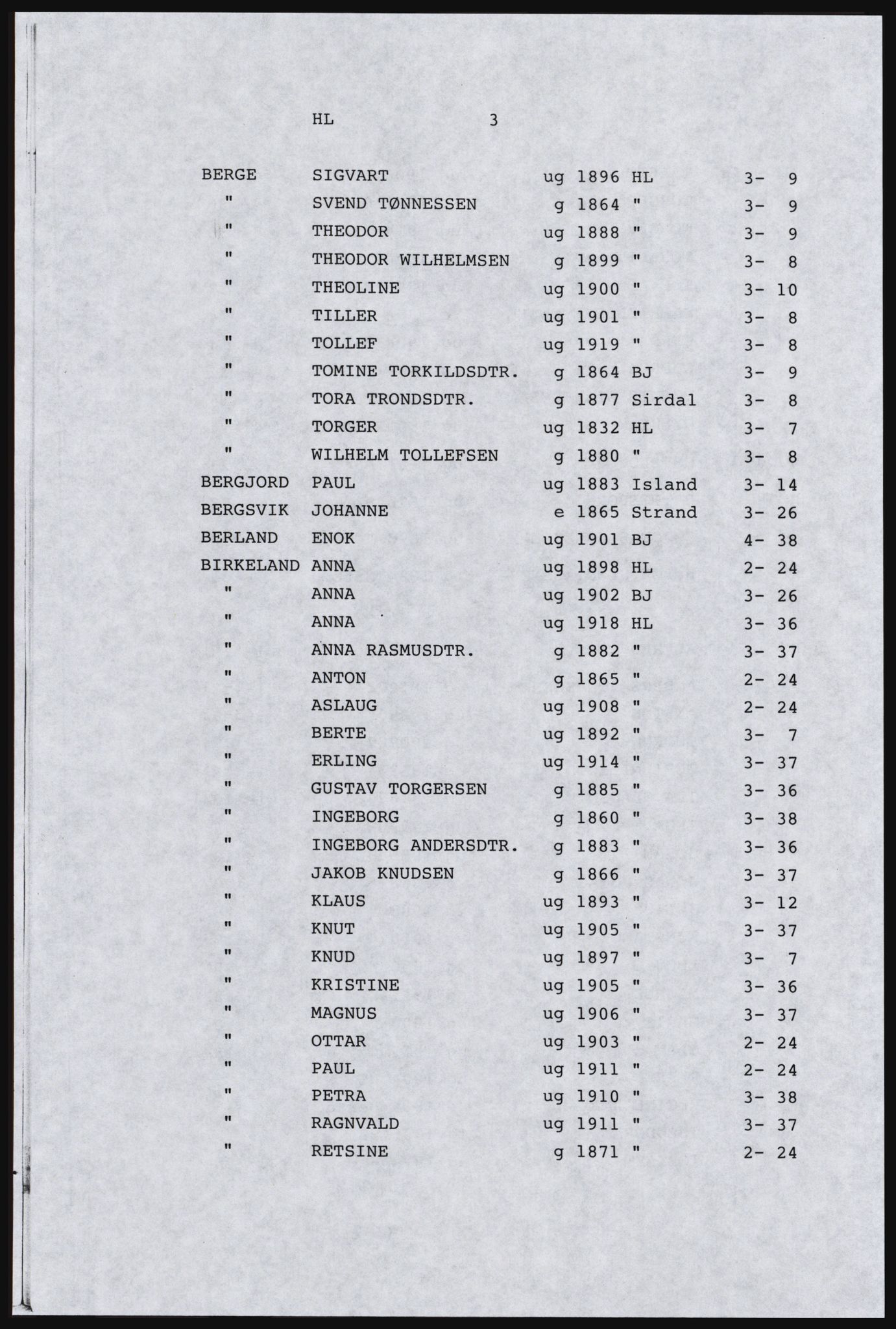 SAST, Copy of 1920 census for Dalane, 1920, p. 323