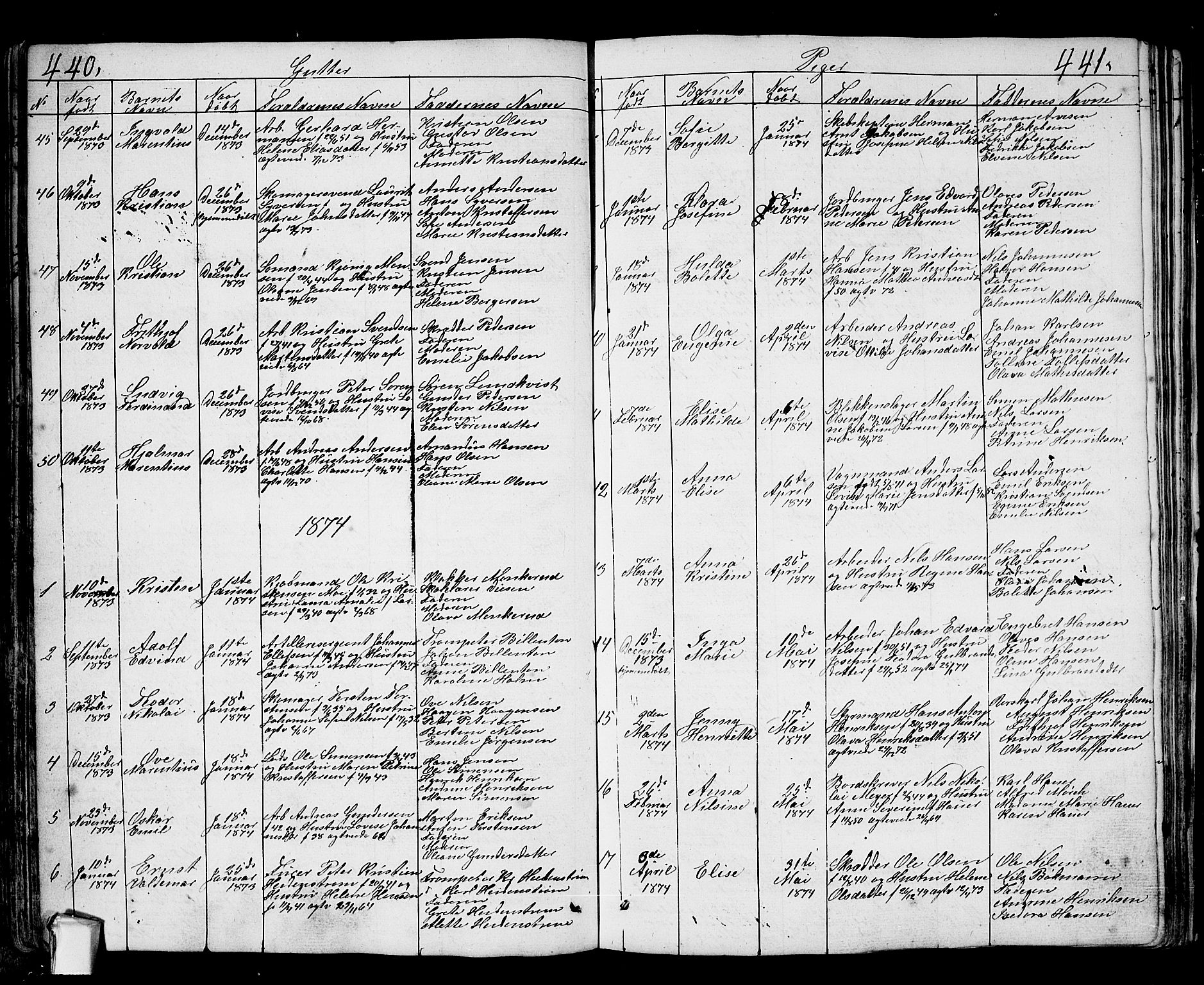 Fredrikstad prestekontor Kirkebøker, AV/SAO-A-11082/G/Ga/L0001: Parish register (copy) no. 1, 1824-1879, p. 440-441