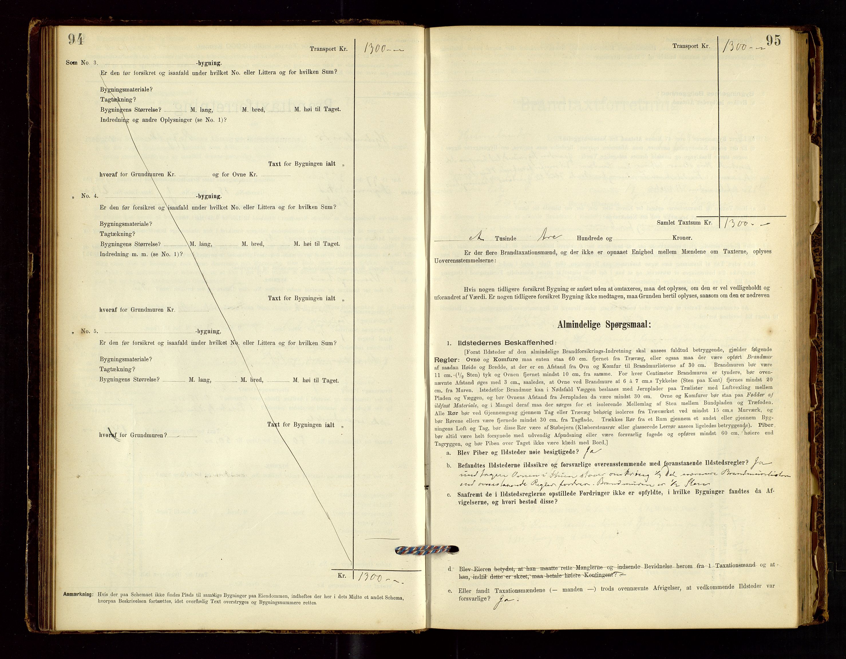 Hjelmeland lensmannskontor, AV/SAST-A-100439/Gob/L0001: "Brandtaxationsprotokol", 1895-1932, p. 94-95