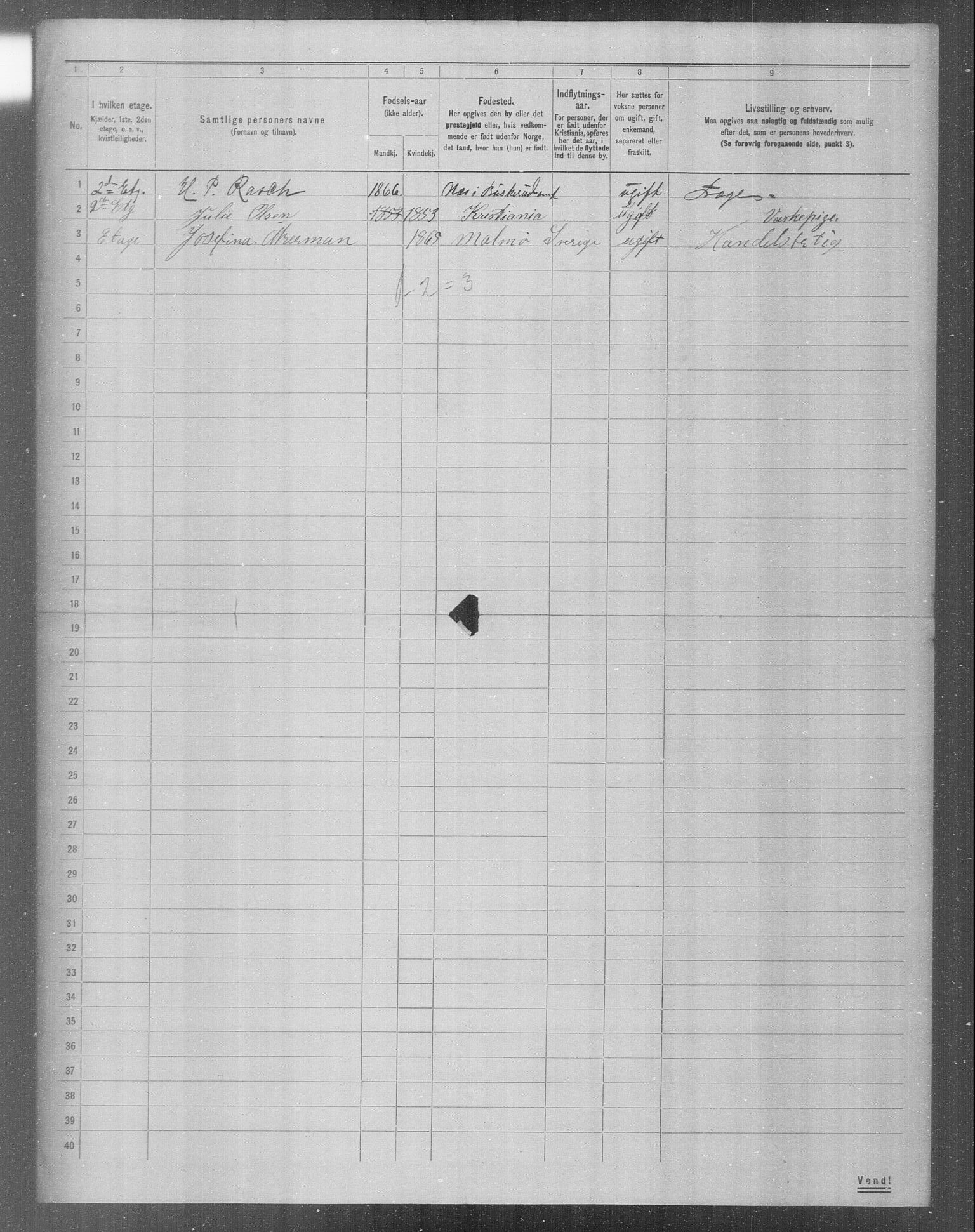 OBA, Municipal Census 1904 for Kristiania, 1904, p. 6335