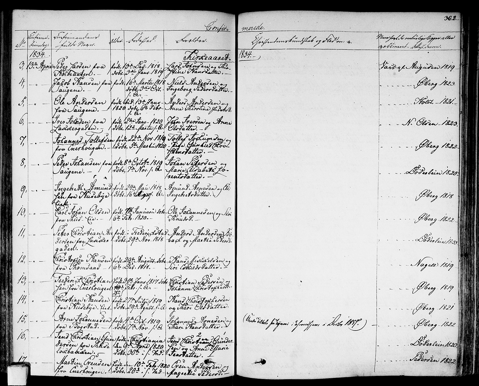 Aker prestekontor kirkebøker, SAO/A-10861/F/L0013: Parish register (official) no. 13, 1828-1837, p. 362