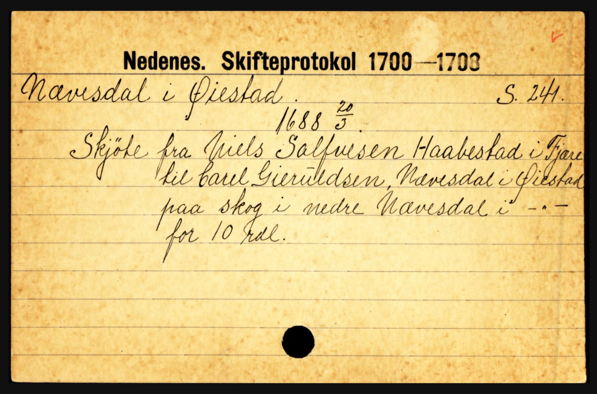 Nedenes sorenskriveri før 1824, AV/SAK-1221-0007/H, p. 22493