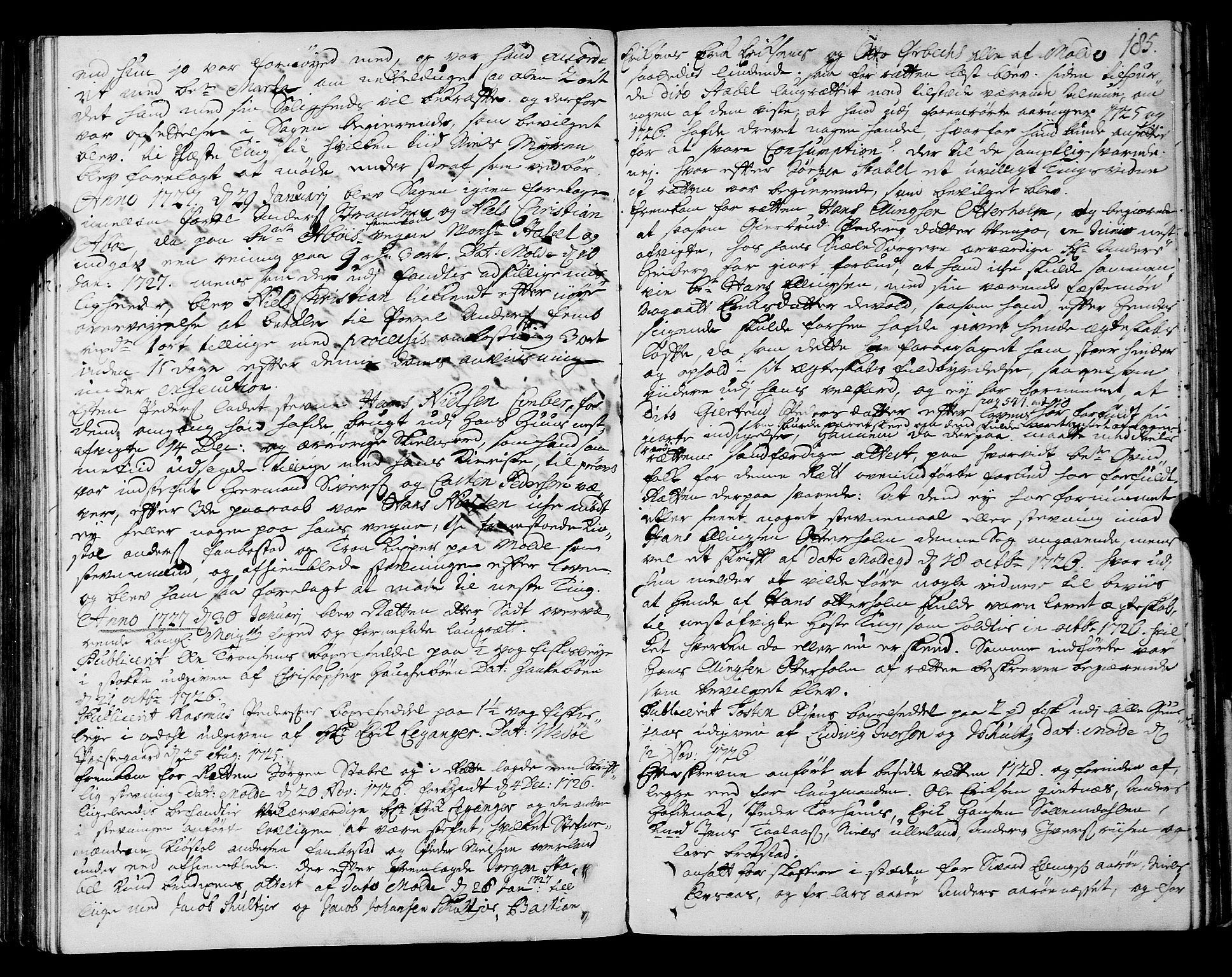 Romsdal sorenskriveri, SAT/A-4149/1/1/1A/L0009: Tingbok, 1722-1728, p. 184b-185a