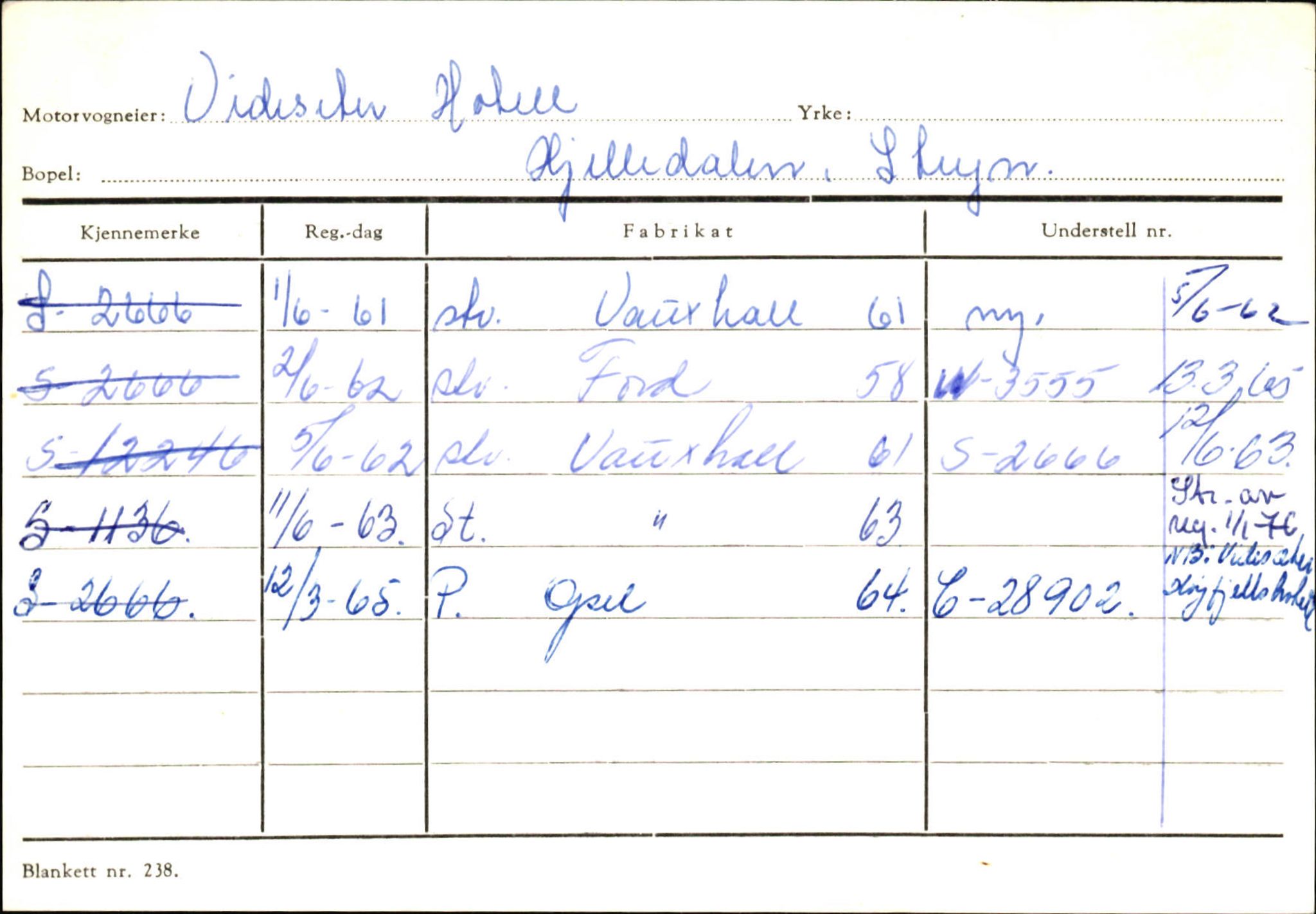 Statens vegvesen, Sogn og Fjordane vegkontor, AV/SAB-A-5301/4/F/L0131: Eigarregister Høyanger P-Å. Stryn S-Å, 1945-1975, p. 2321