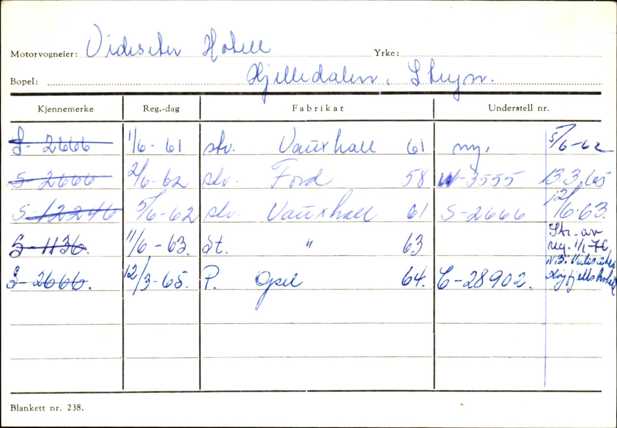 Statens vegvesen, Sogn og Fjordane vegkontor, SAB/A-5301/4/F/L0131: Eigarregister Høyanger P-Å. Stryn S-Å, 1945-1975, p. 2321