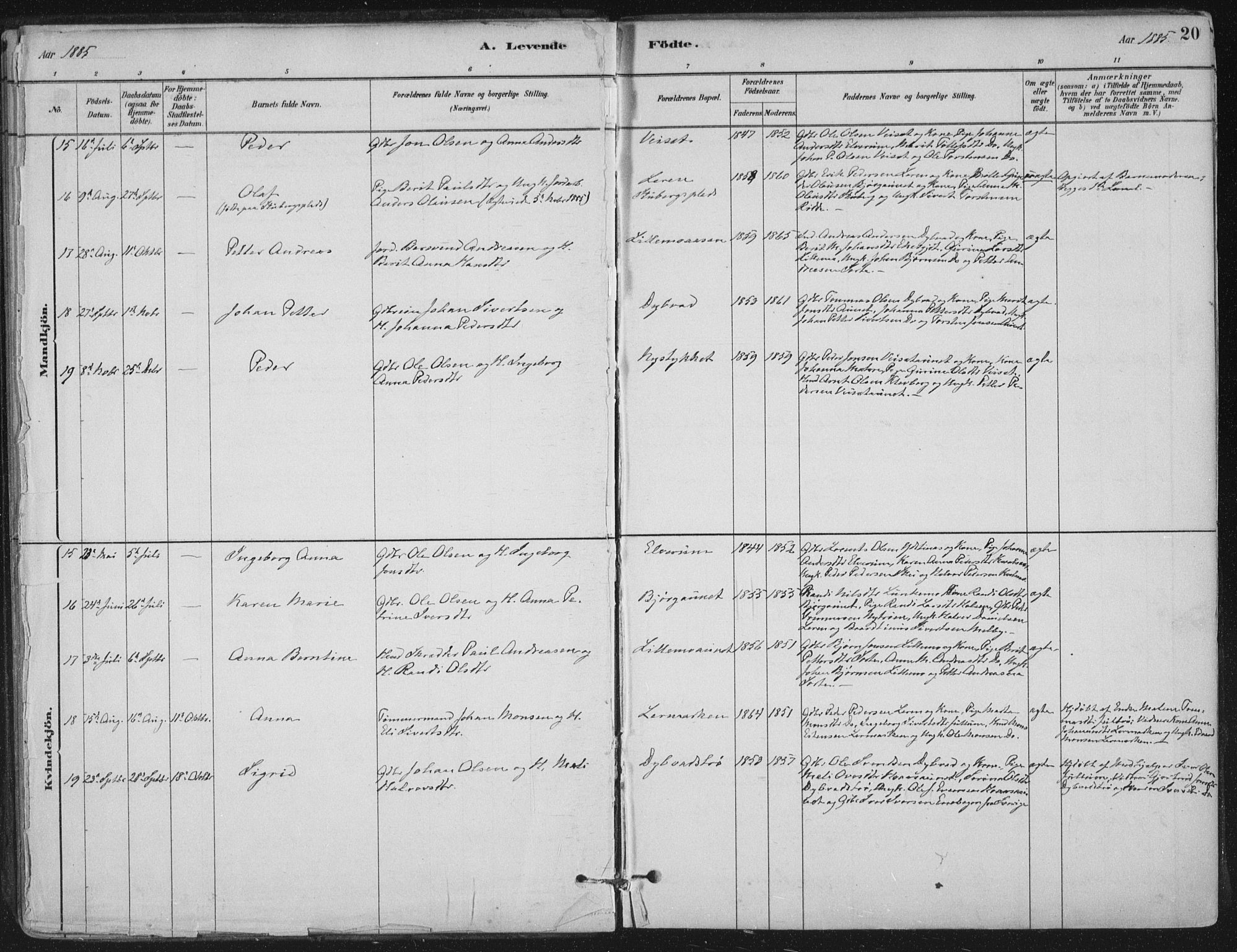 Ministerialprotokoller, klokkerbøker og fødselsregistre - Nord-Trøndelag, SAT/A-1458/710/L0095: Parish register (official) no. 710A01, 1880-1914, p. 20