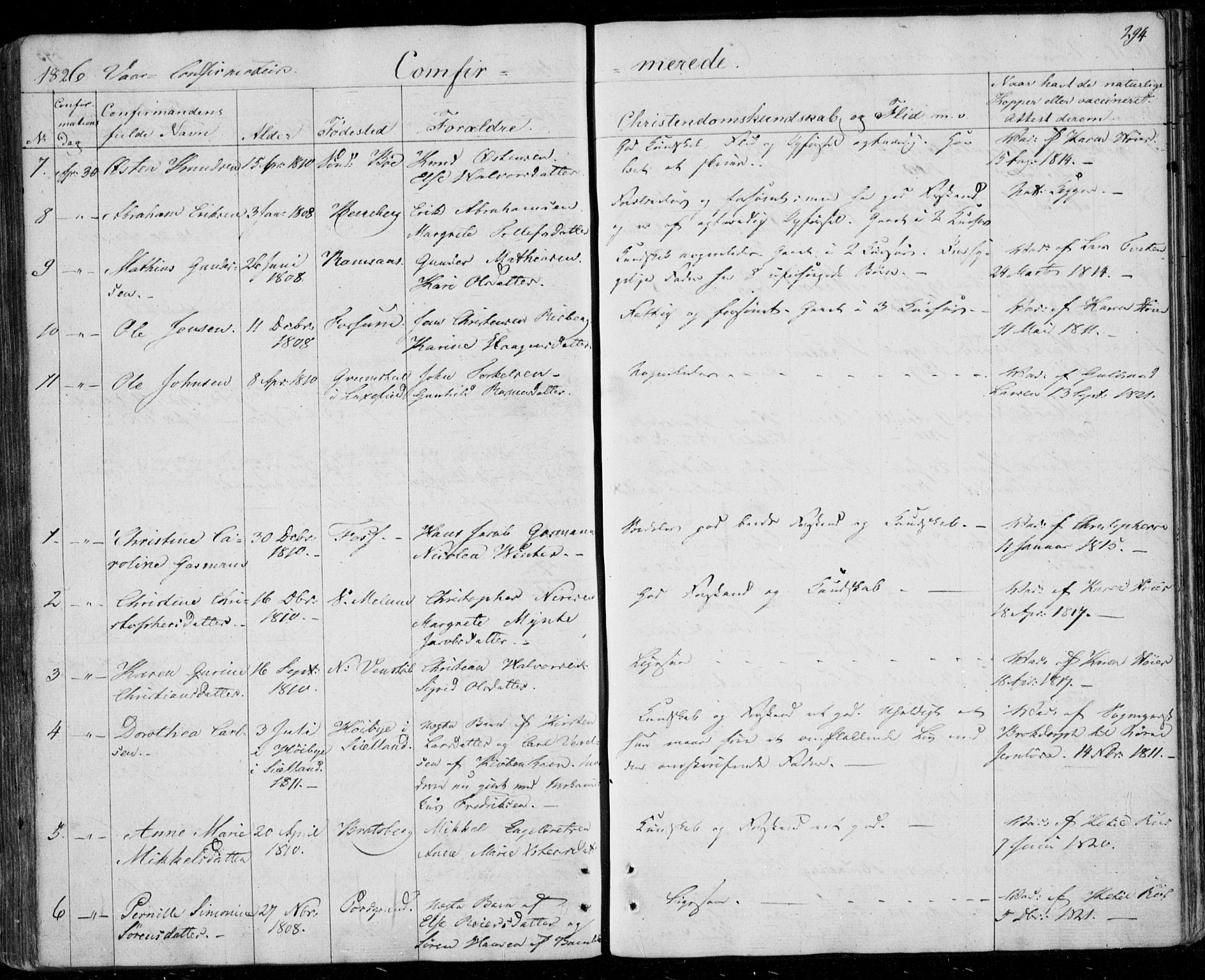 Gjerpen kirkebøker, AV/SAKO-A-265/F/Fa/L0005: Parish register (official) no. I 5, 1823-1829, p. 294