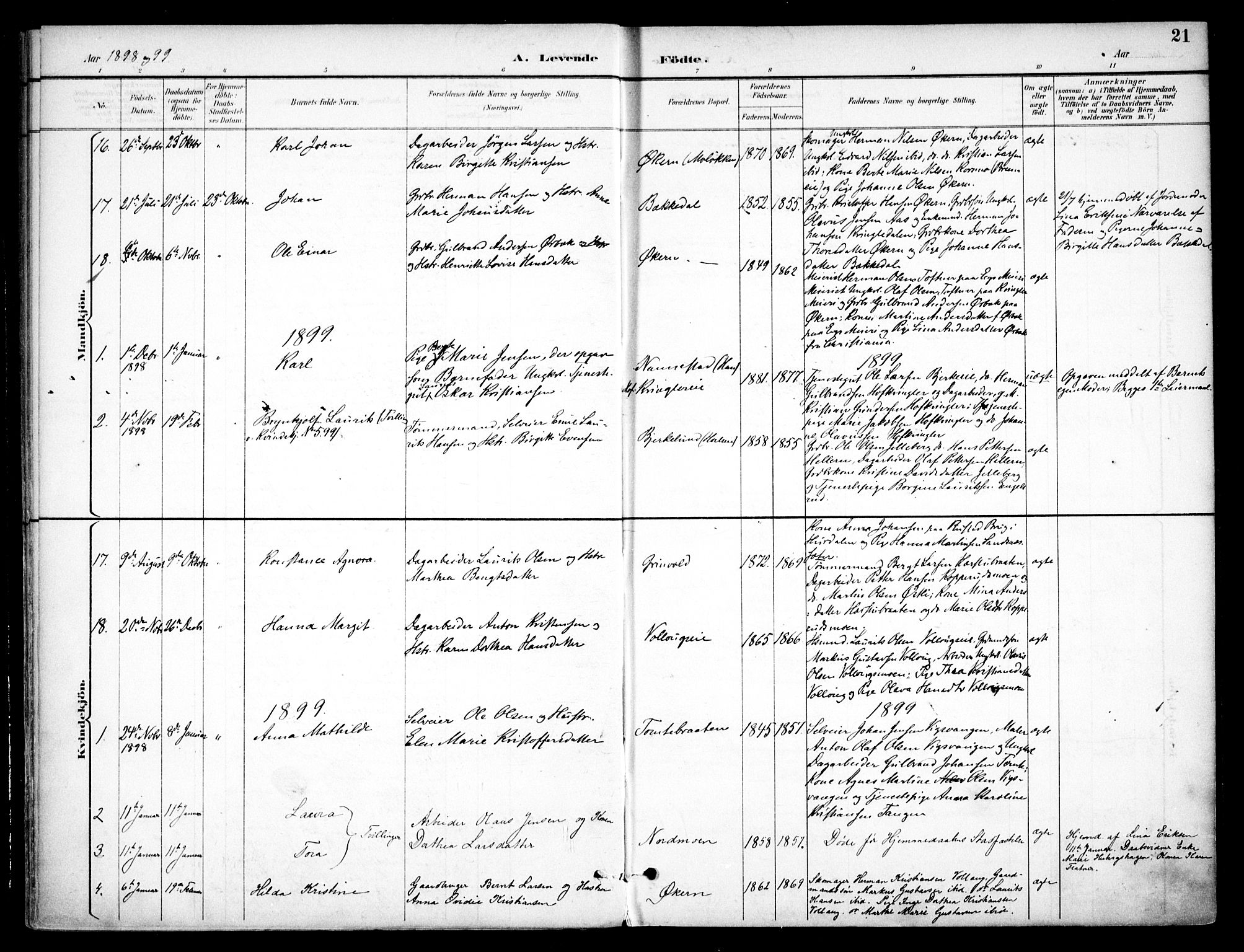 Nannestad prestekontor Kirkebøker, SAO/A-10414a/F/Fc/L0002: Parish register (official) no. III 2, 1893-1907, p. 21