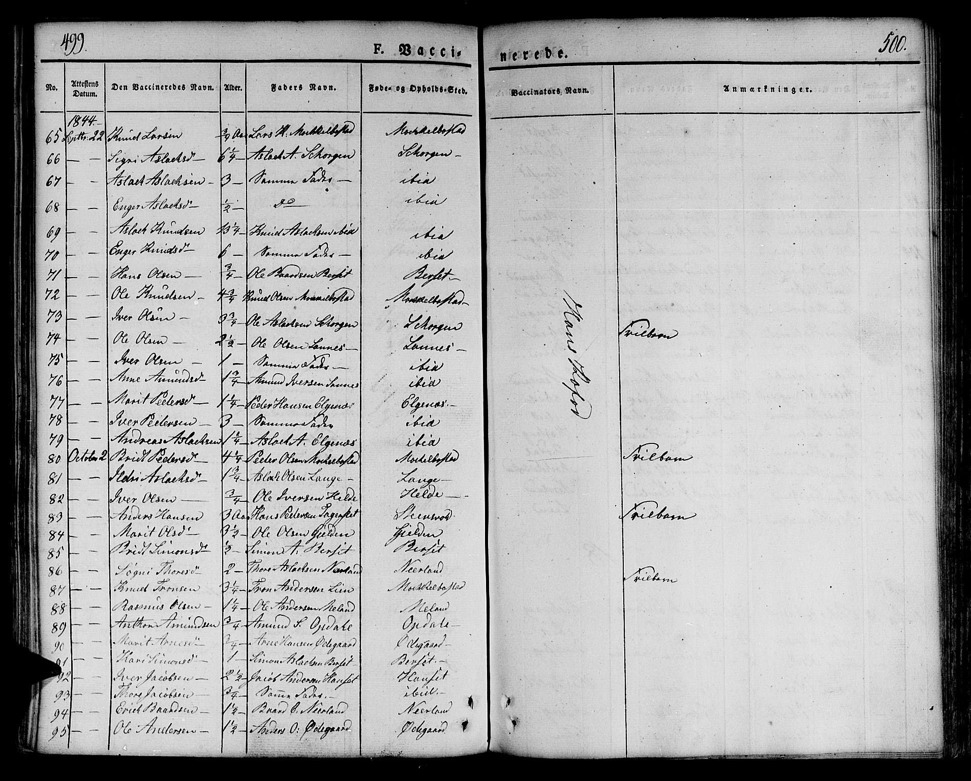 Ministerialprotokoller, klokkerbøker og fødselsregistre - Møre og Romsdal, AV/SAT-A-1454/551/L0624: Parish register (official) no. 551A04, 1831-1845, p. 499-500