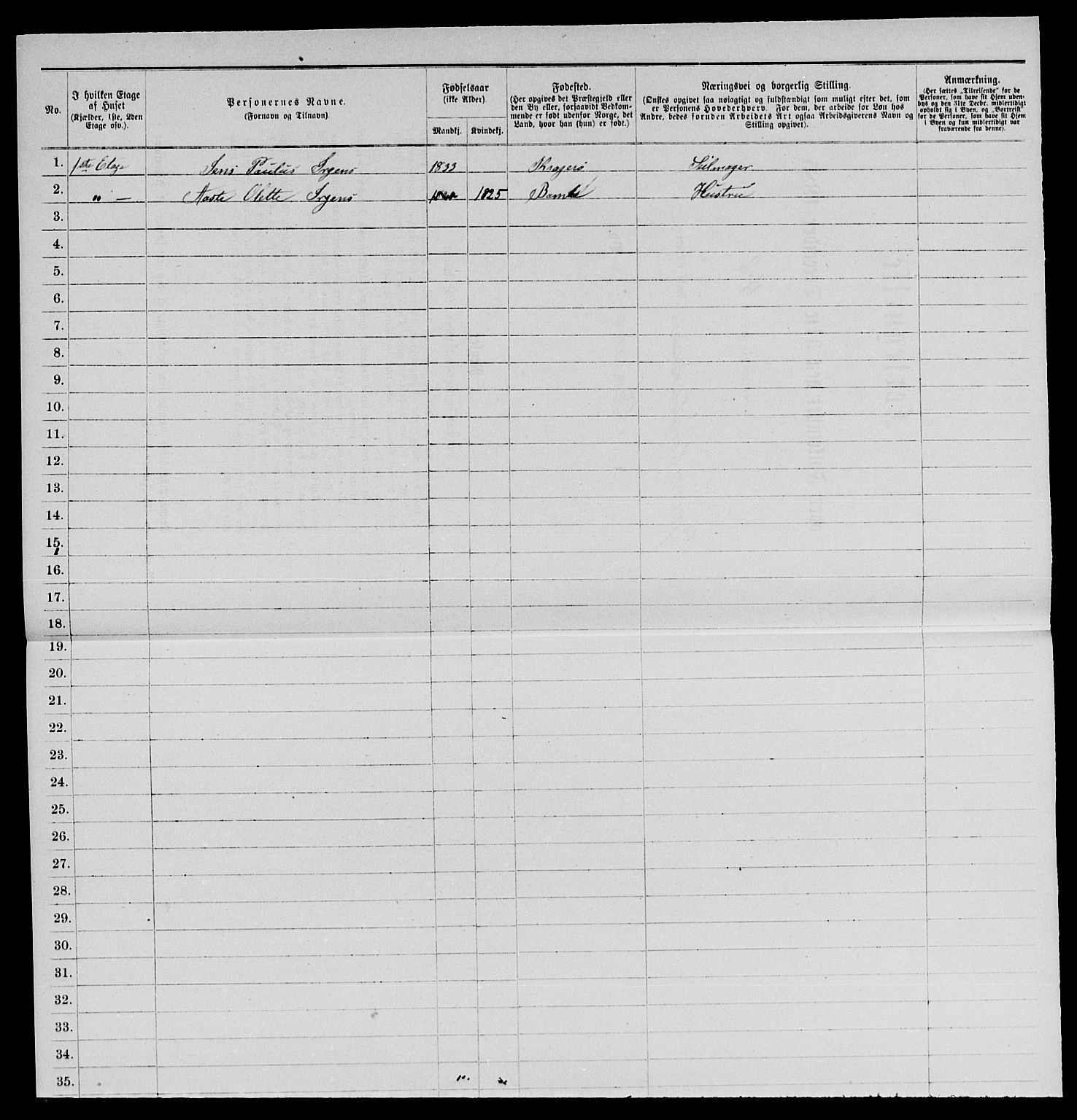 SAKO, 1885 census for 0801 Kragerø, 1885, p. 969