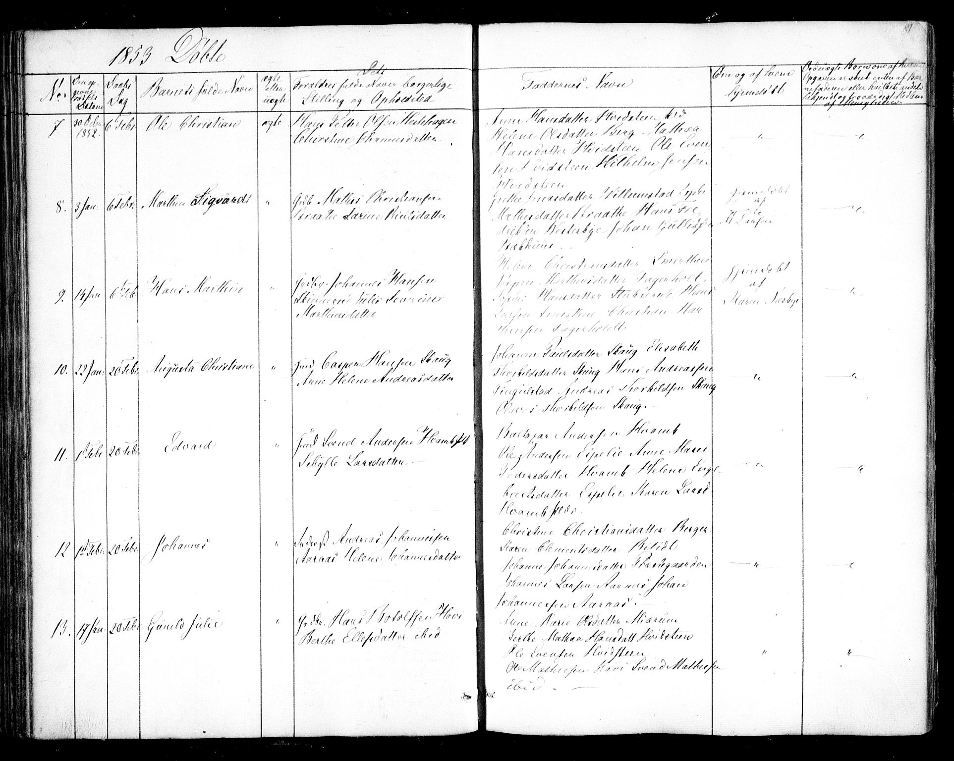 Hobøl prestekontor Kirkebøker, AV/SAO-A-2002/F/Fa/L0003: Parish register (official) no. I 3, 1842-1864, p. 81