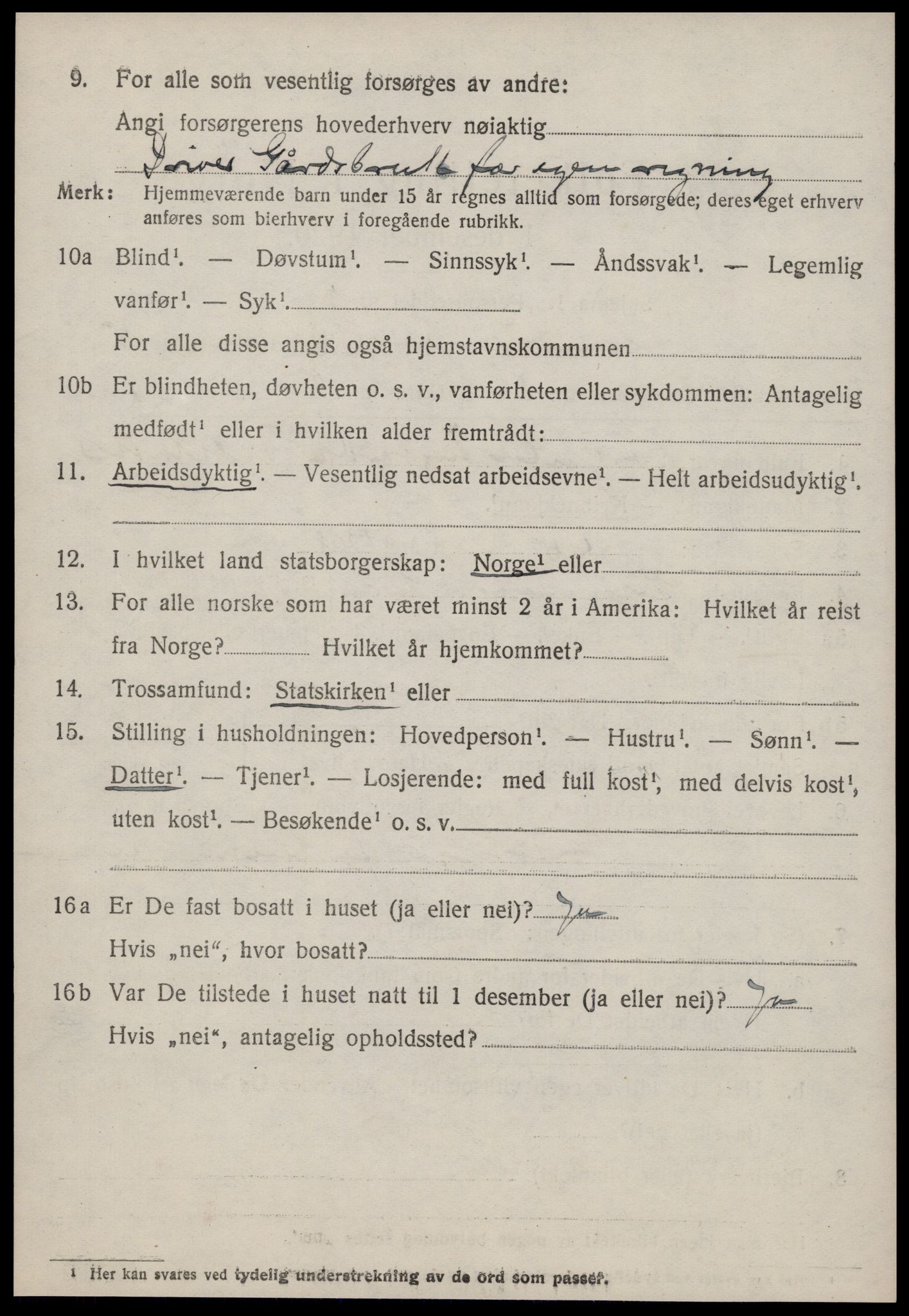 SAT, 1920 census for Sandøy, 1920, p. 1711