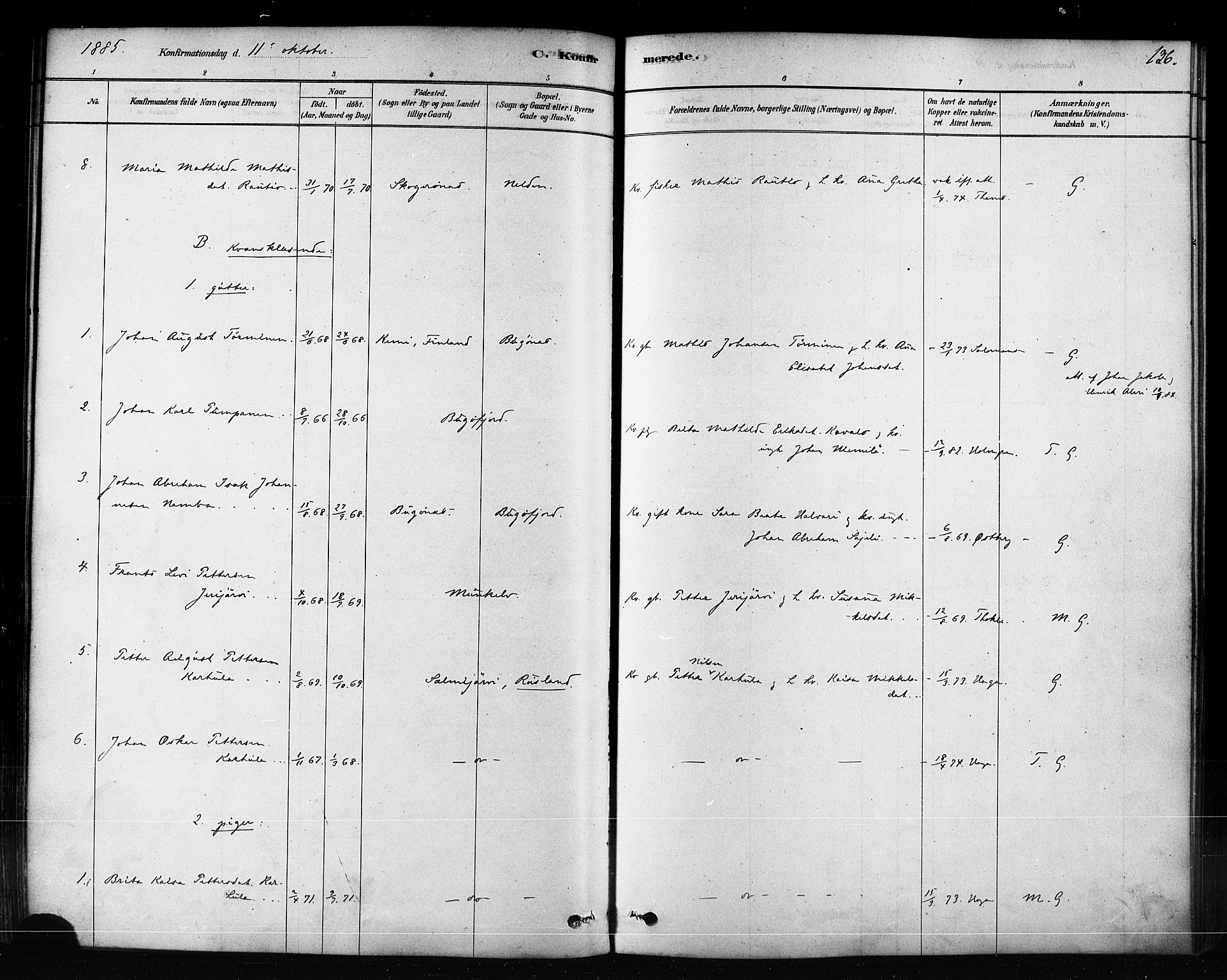 Sør-Varanger sokneprestkontor, AV/SATØ-S-1331/H/Ha/L0003kirke: Parish register (official) no. 3, 1878-1891, p. 136