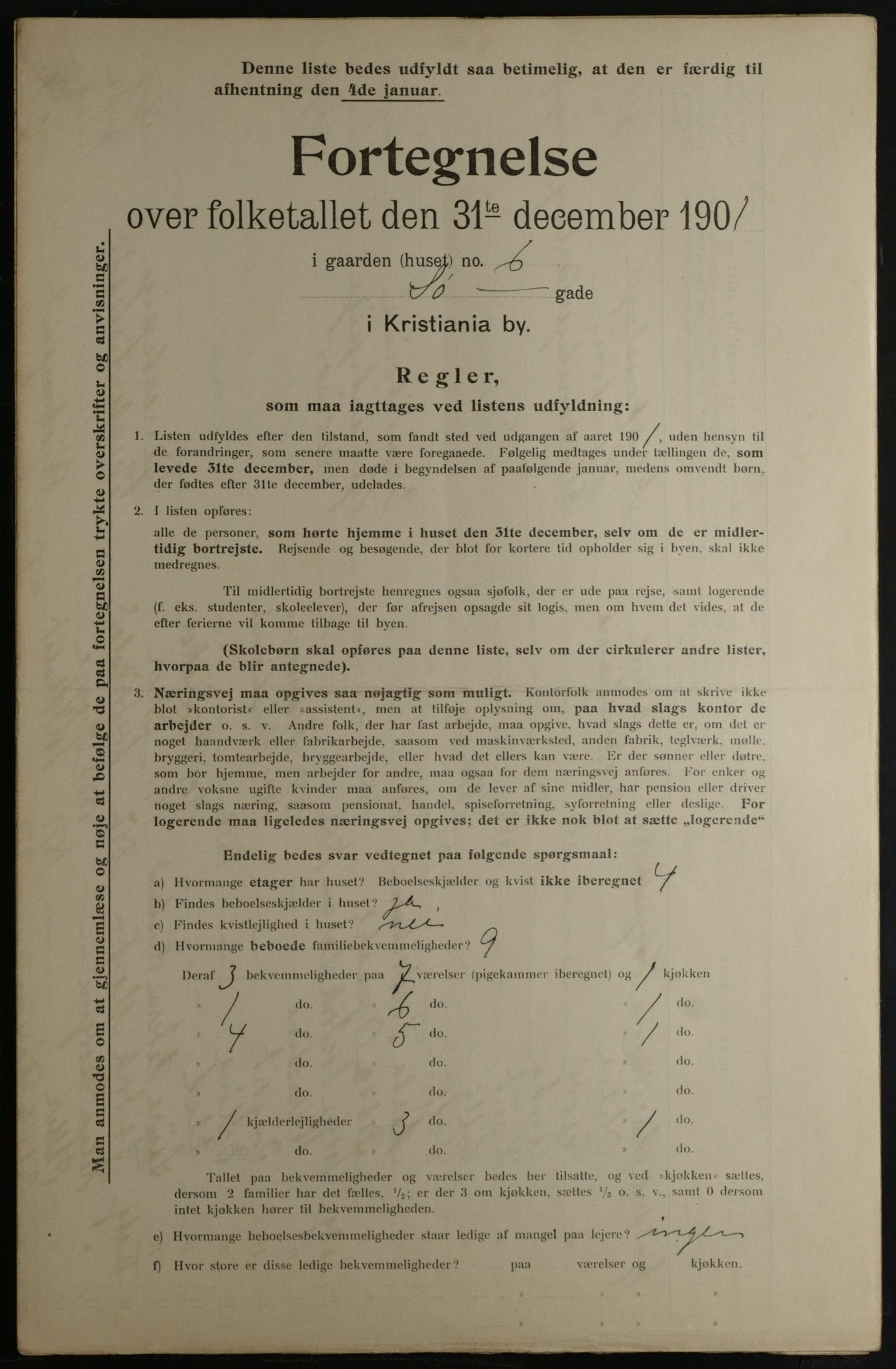 OBA, Municipal Census 1901 for Kristiania, 1901, p. 14647