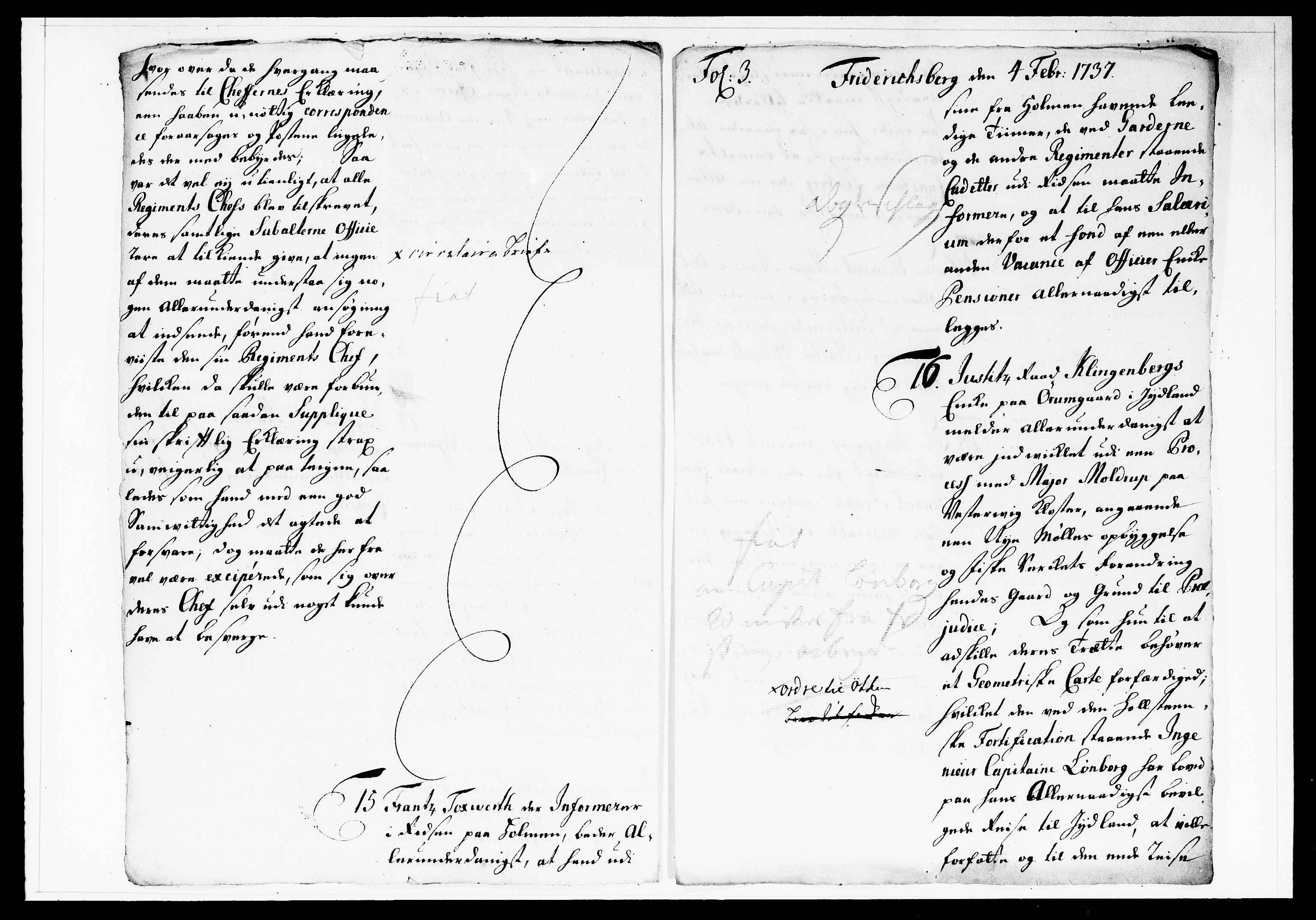 Krigskollegiet, Krigskancelliet, DRA/A-0006/-/1138-1142: Refererede sager, 1737, p. 38