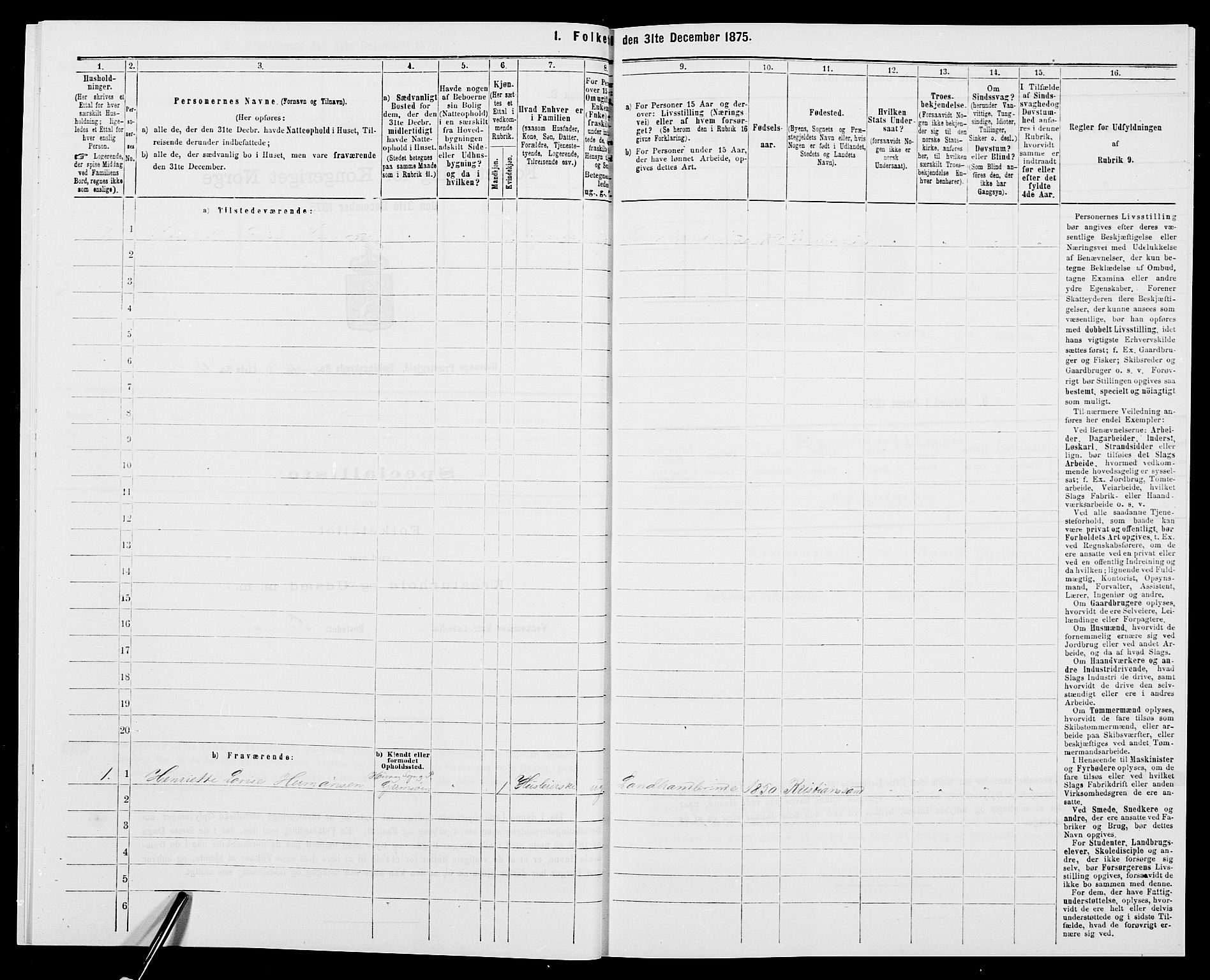 SAK, 1875 census for 0927P Høvåg, 1875, p. 676