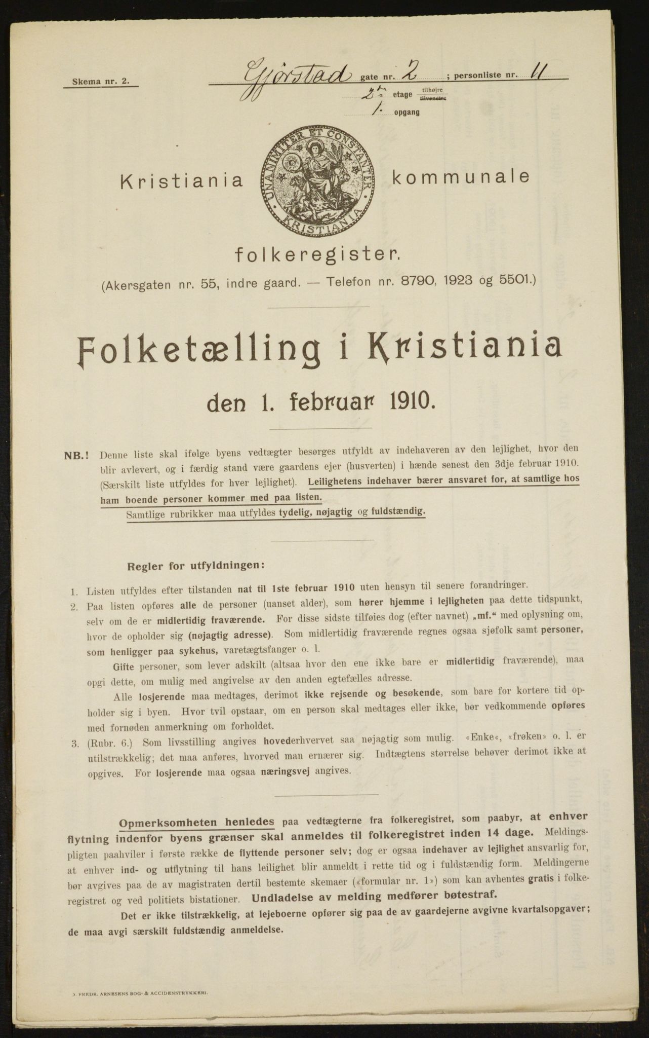 OBA, Municipal Census 1910 for Kristiania, 1910, p. 27861