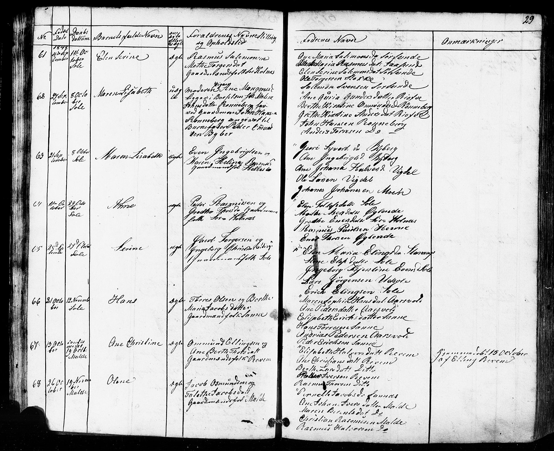 Håland sokneprestkontor, SAST/A-101802/001/30BB/L0002: Parish register (copy) no. B 2, 1845-1872, p. 29