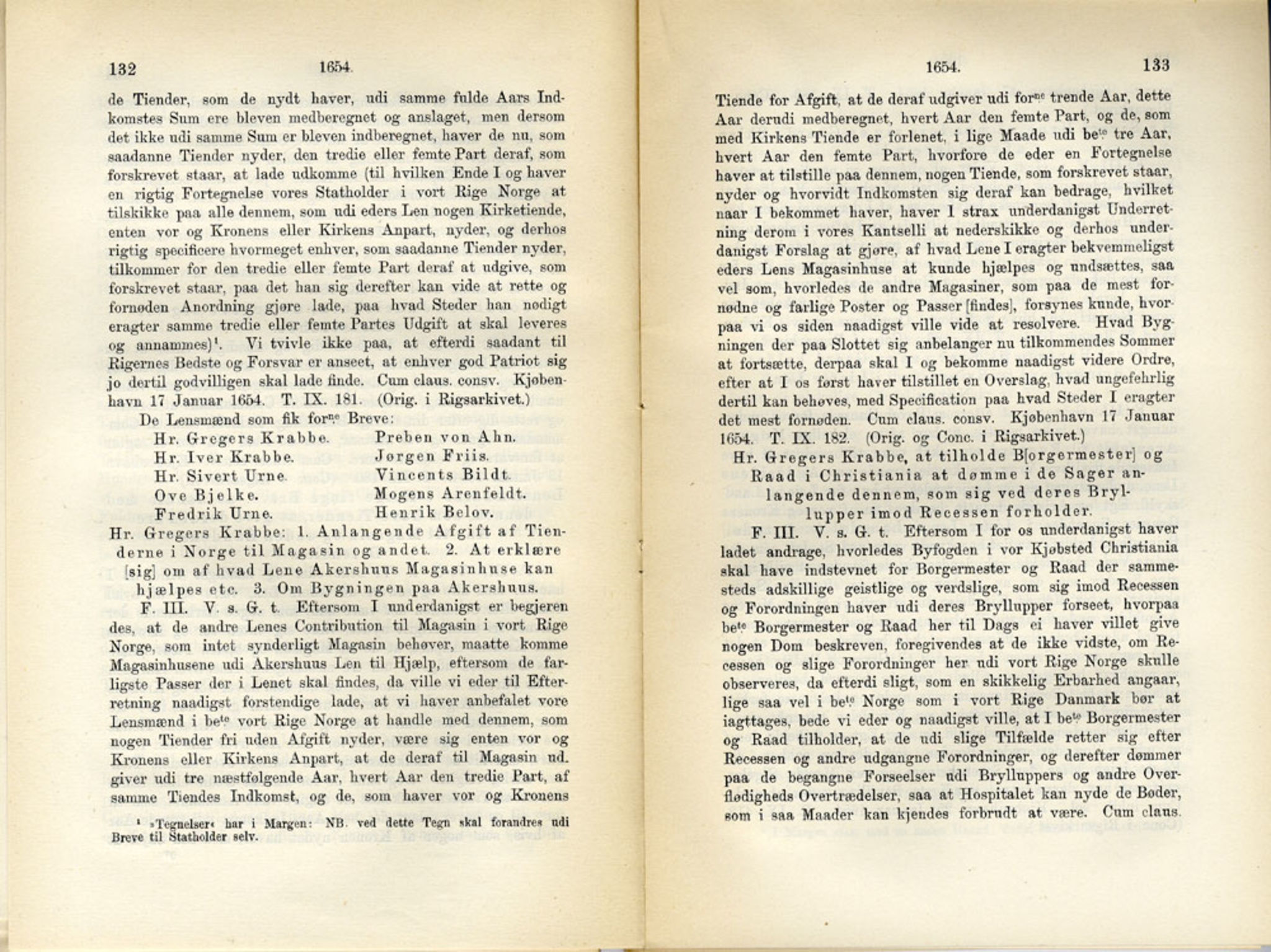 Publikasjoner utgitt av Det Norske Historiske Kildeskriftfond, PUBL/-/-/-: Norske Rigs-Registranter, bind 11, 1653-1656, p. 132-133