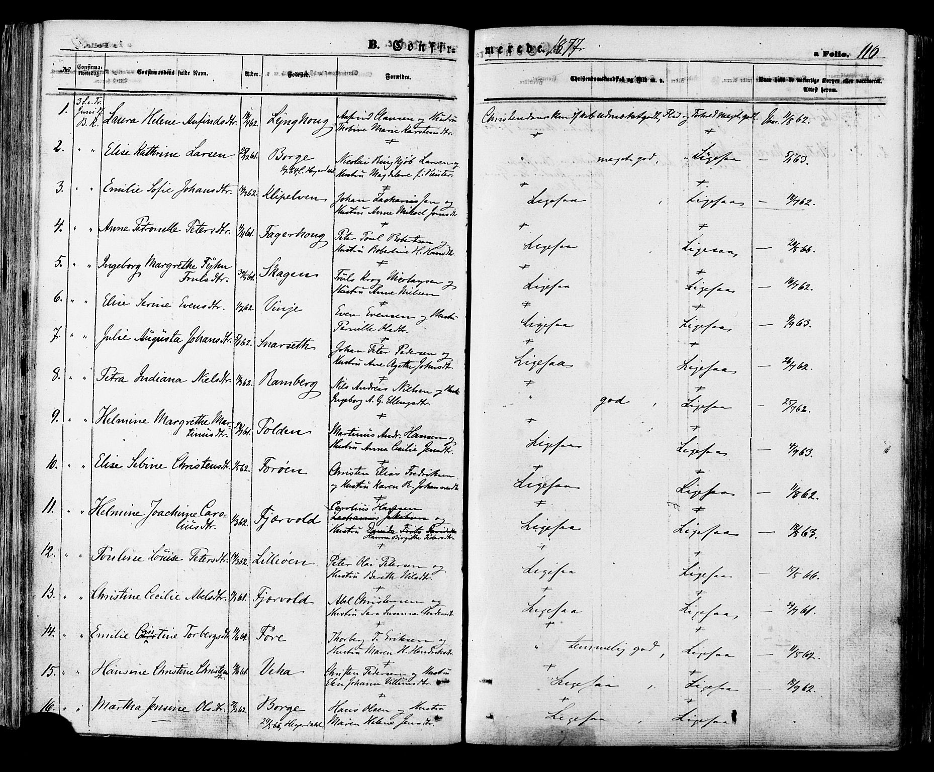 Ministerialprotokoller, klokkerbøker og fødselsregistre - Nordland, SAT/A-1459/891/L1301: Parish register (official) no. 891A06, 1870-1878, p. 116