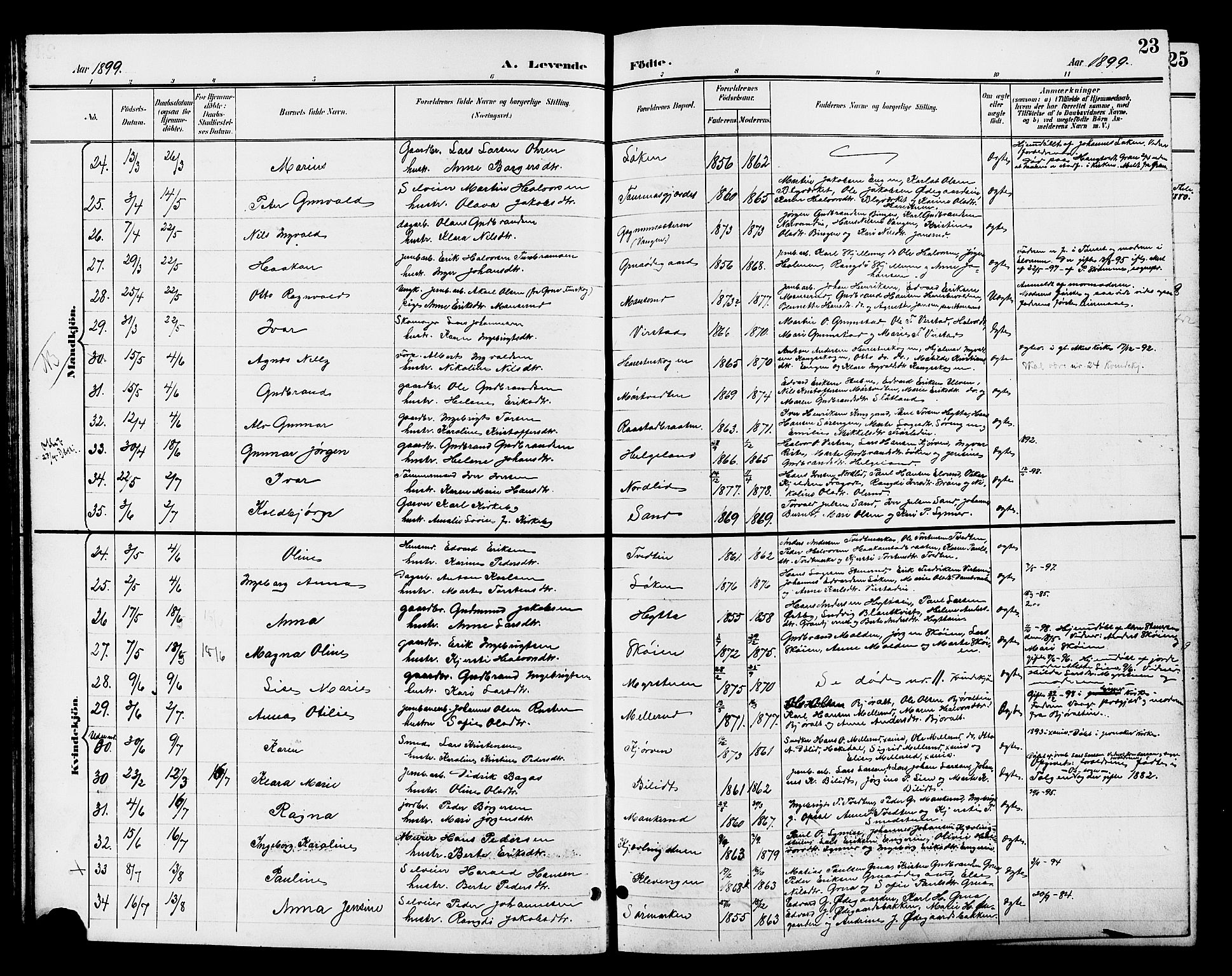 Jevnaker prestekontor, SAH/PREST-116/H/Ha/Hab/L0003: Parish register (copy) no. 3, 1896-1909, p. 23