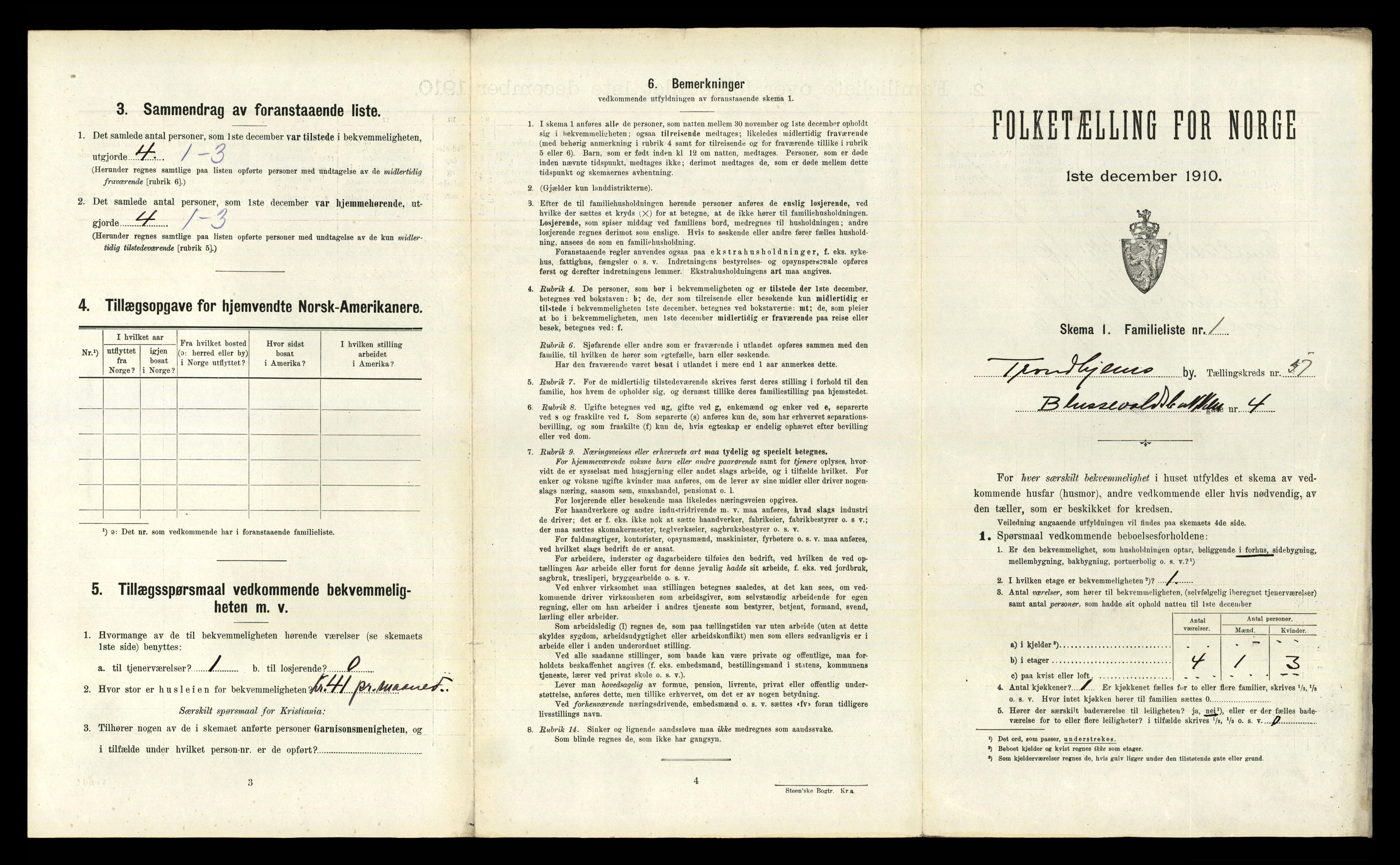 RA, 1910 census for Trondheim, 1910, p. 14923