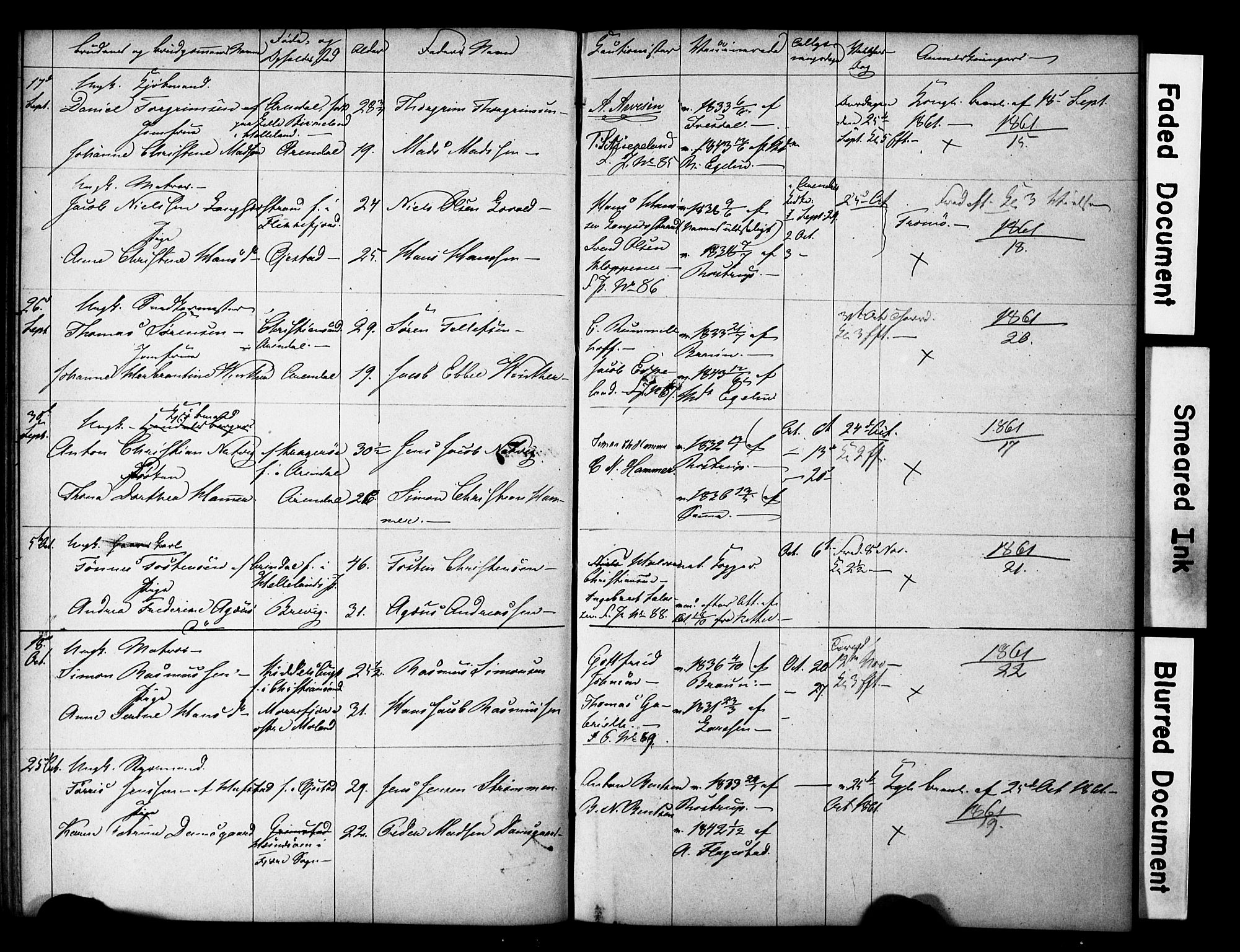 Arendal sokneprestkontor, Trefoldighet, AV/SAK-1111-0040/F/Fe/L0002: Banns register no. A VI 2, 1847-1871