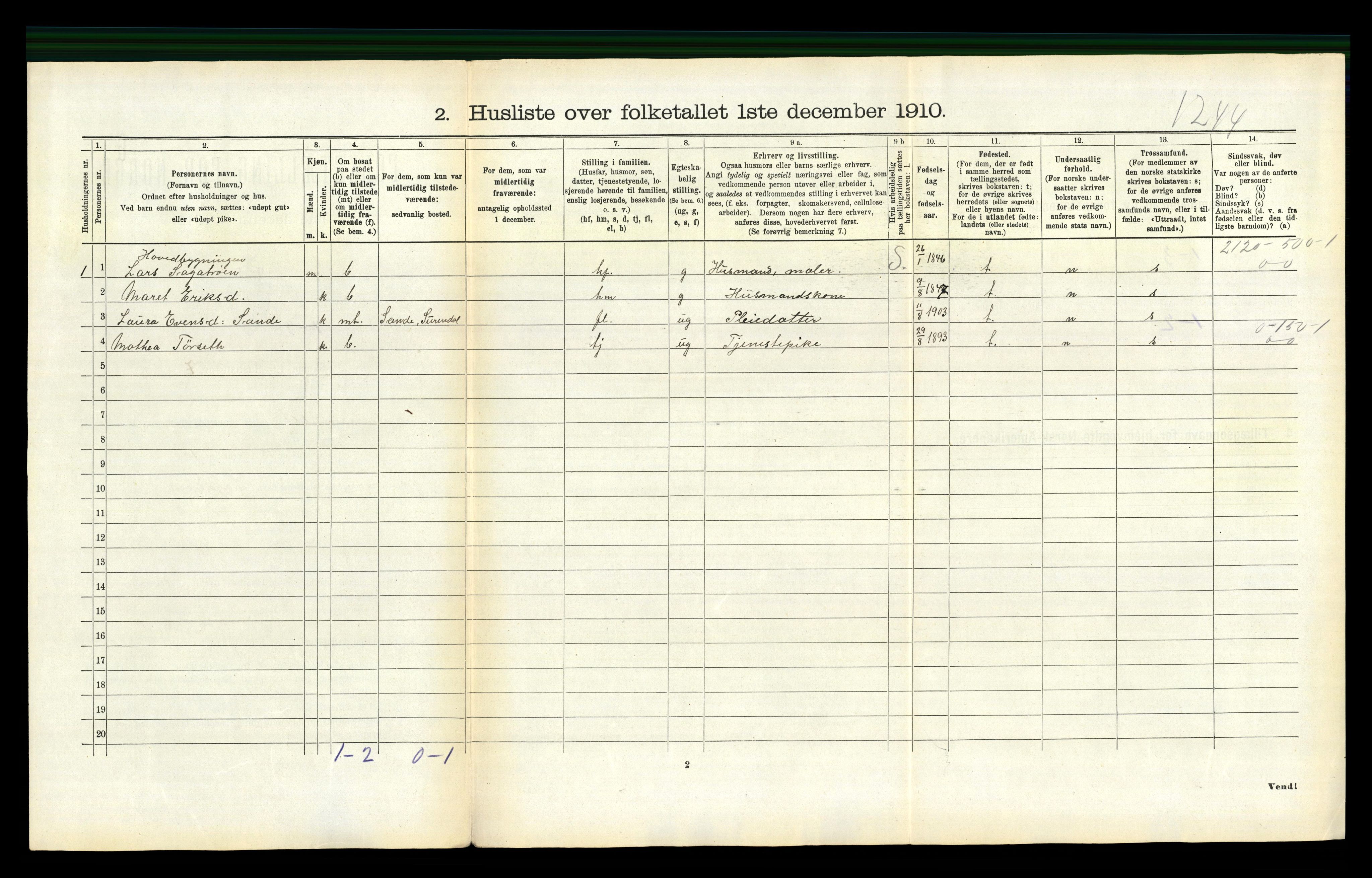 RA, 1910 census for Surnadal, 1910, p. 414