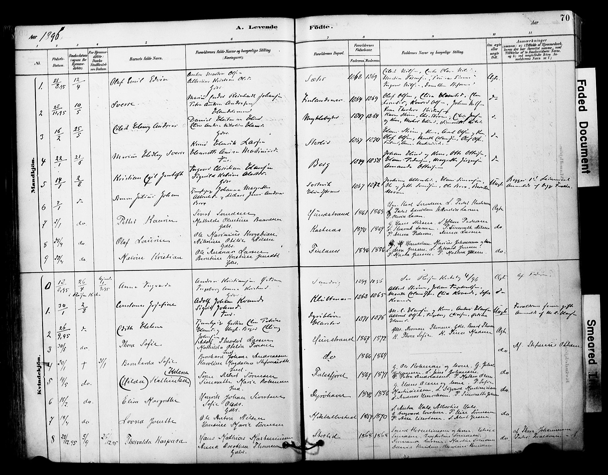 Tranøy sokneprestkontor, SATØ/S-1313/I/Ia/Iaa/L0011kirke: Parish register (official) no. 11, 1878-1904, p. 70