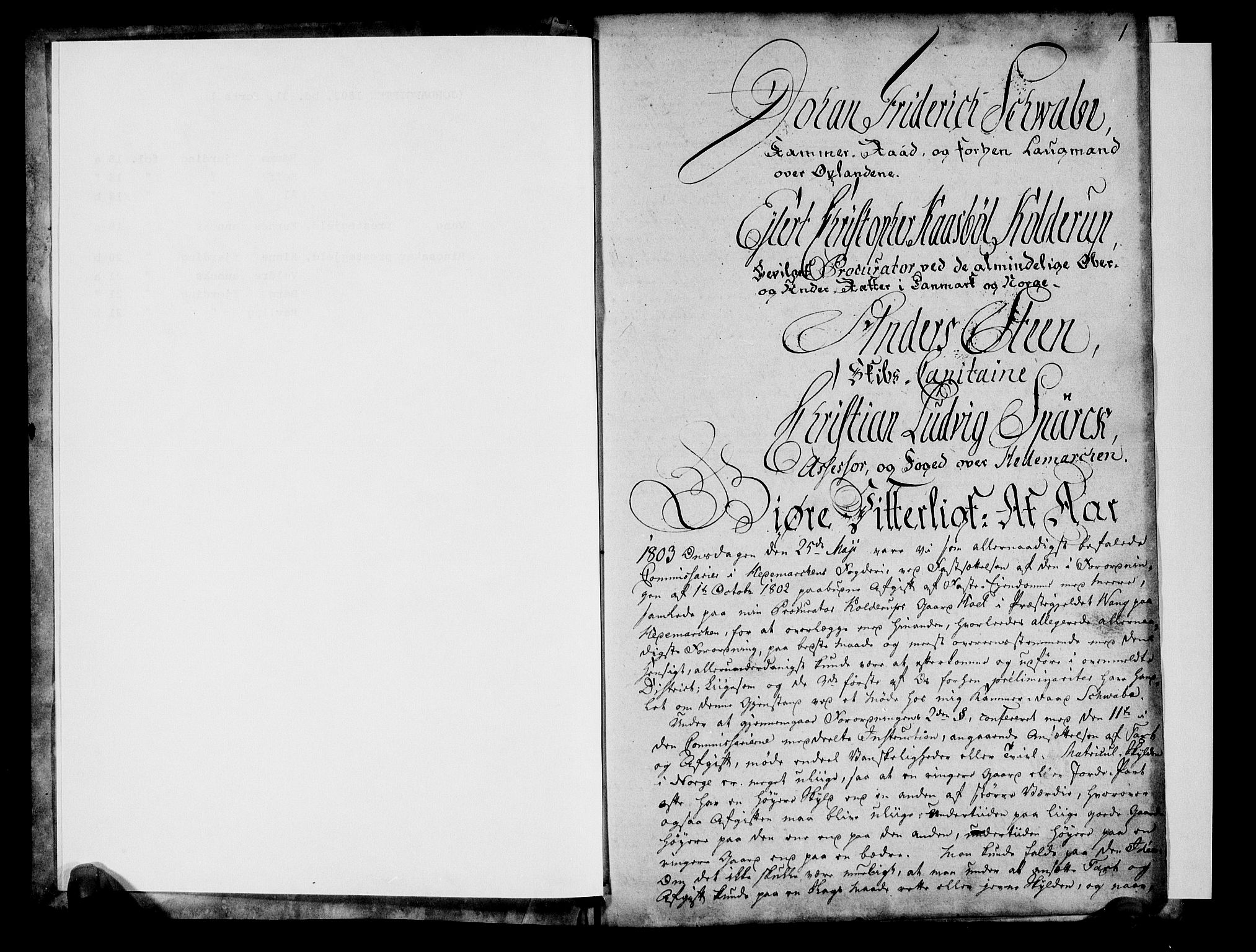 Rentekammeret inntil 1814, Realistisk ordnet avdeling, RA/EA-4070/N/Ne/Nea/L0031: Hedmark fogderi. Deliberasjonsprotokoll, 1803, p. 3