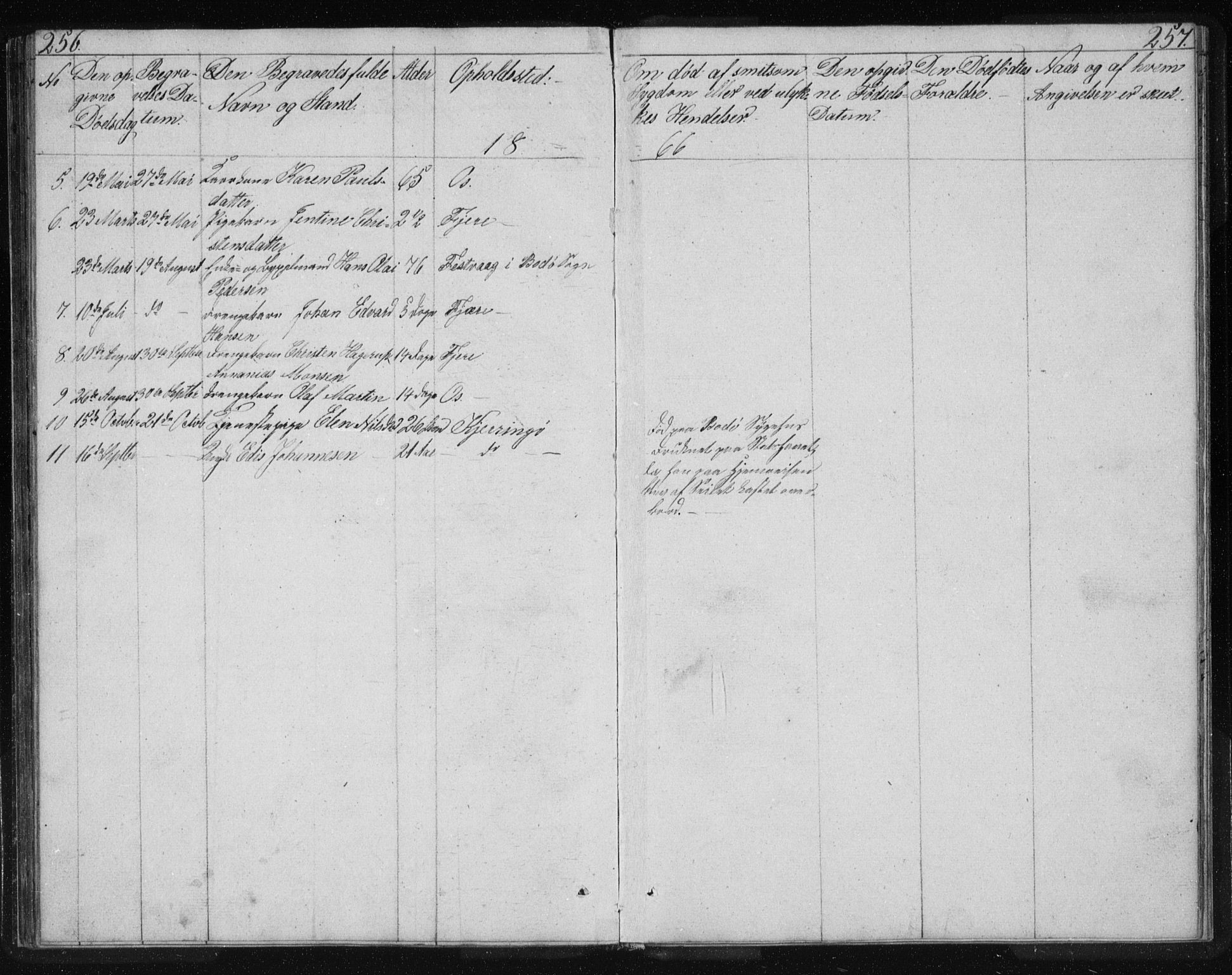 Ministerialprotokoller, klokkerbøker og fødselsregistre - Nordland, AV/SAT-A-1459/803/L0074: Parish register (copy) no. 803C01, 1845-1866, p. 256-257