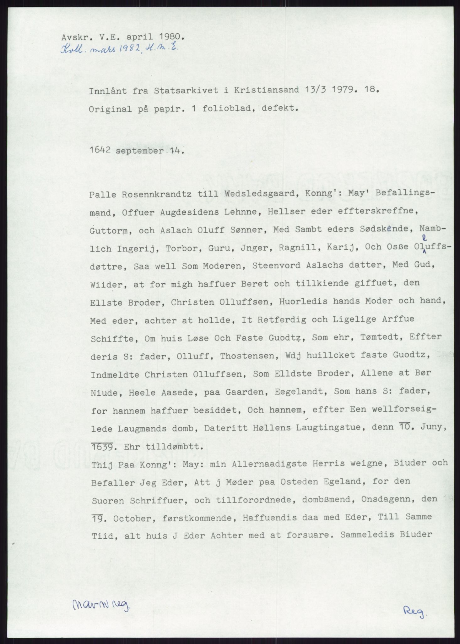 Samlinger til kildeutgivelse, Diplomavskriftsamlingen, AV/RA-EA-4053/H/Ha, p. 3031