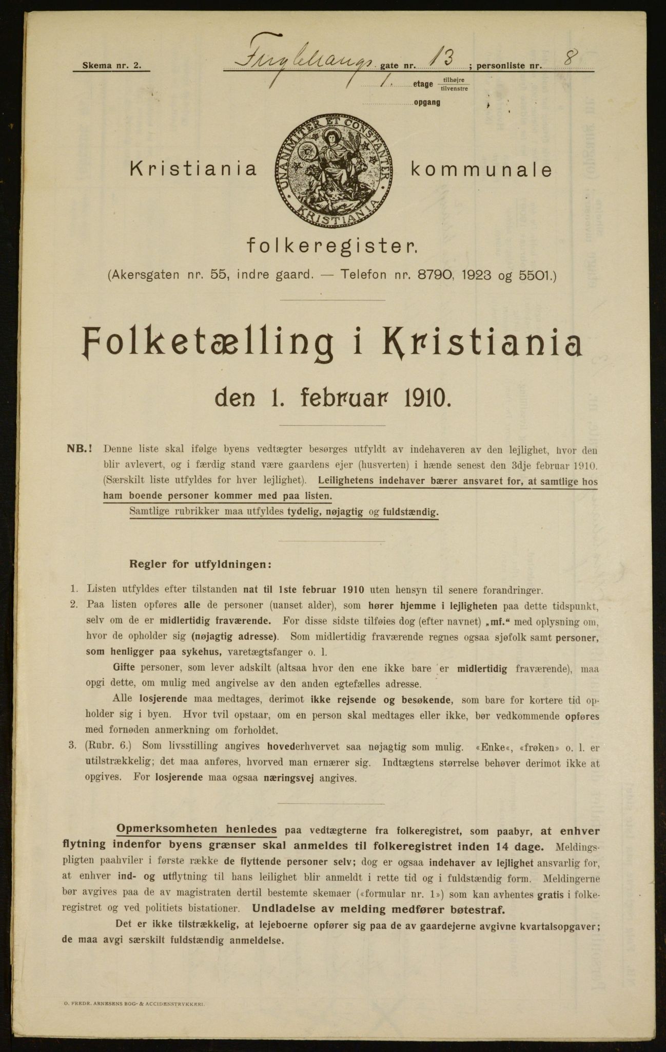 OBA, Municipal Census 1910 for Kristiania, 1910, p. 27084