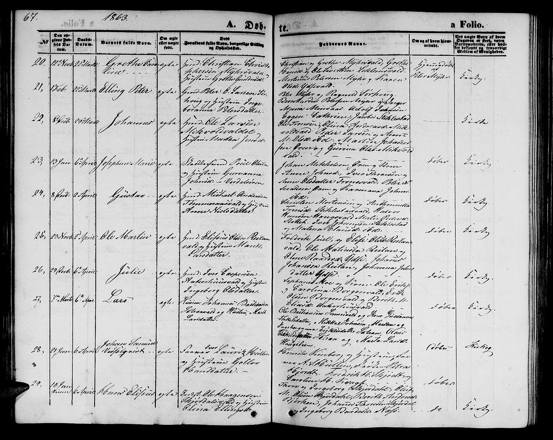 Ministerialprotokoller, klokkerbøker og fødselsregistre - Nord-Trøndelag, AV/SAT-A-1458/723/L0254: Parish register (copy) no. 723C02, 1858-1868, p. 67